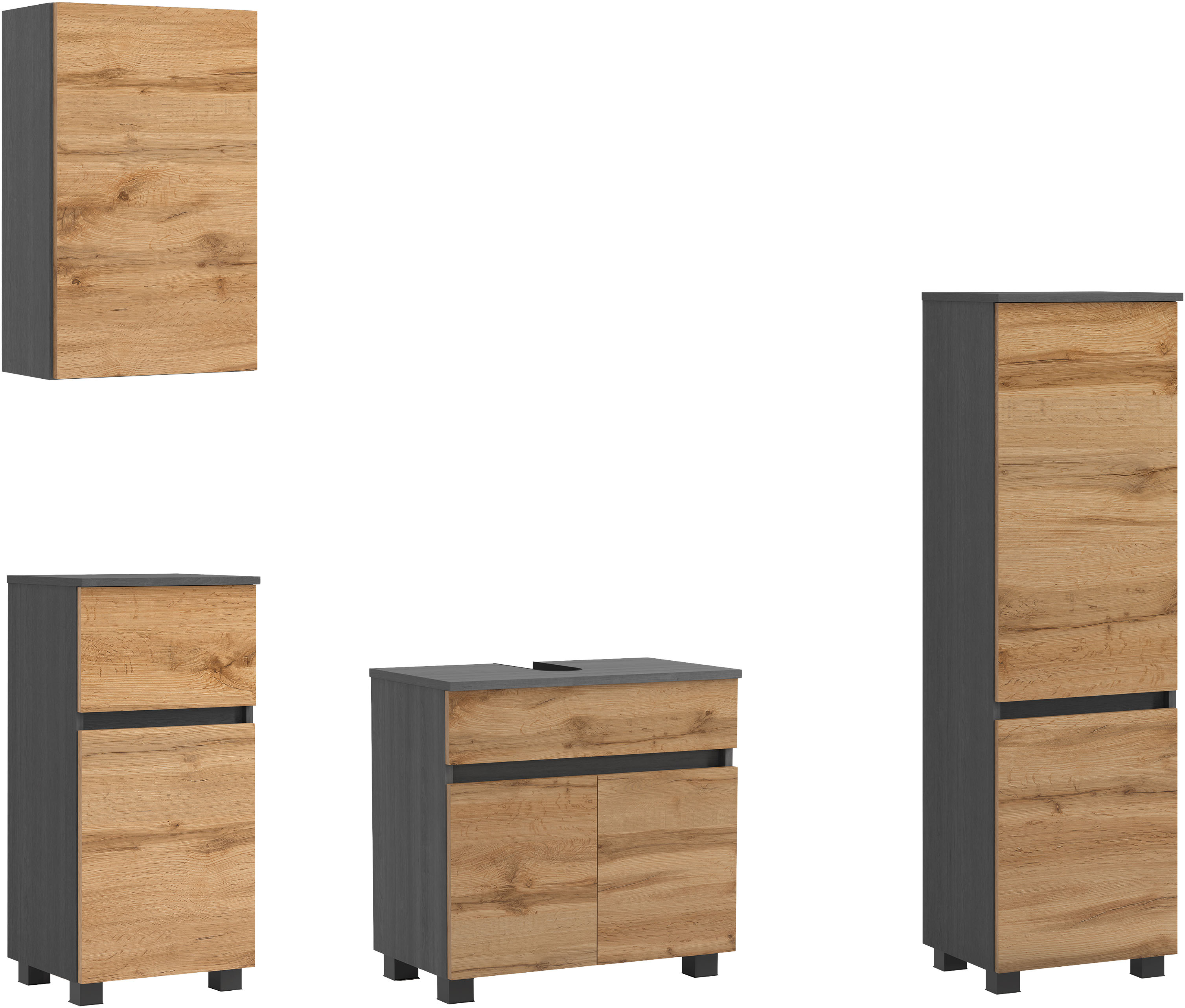OTTO home Badmöbel-Set "BOZEN, 4-tlg. Unterbecken-Set - Midischrank"