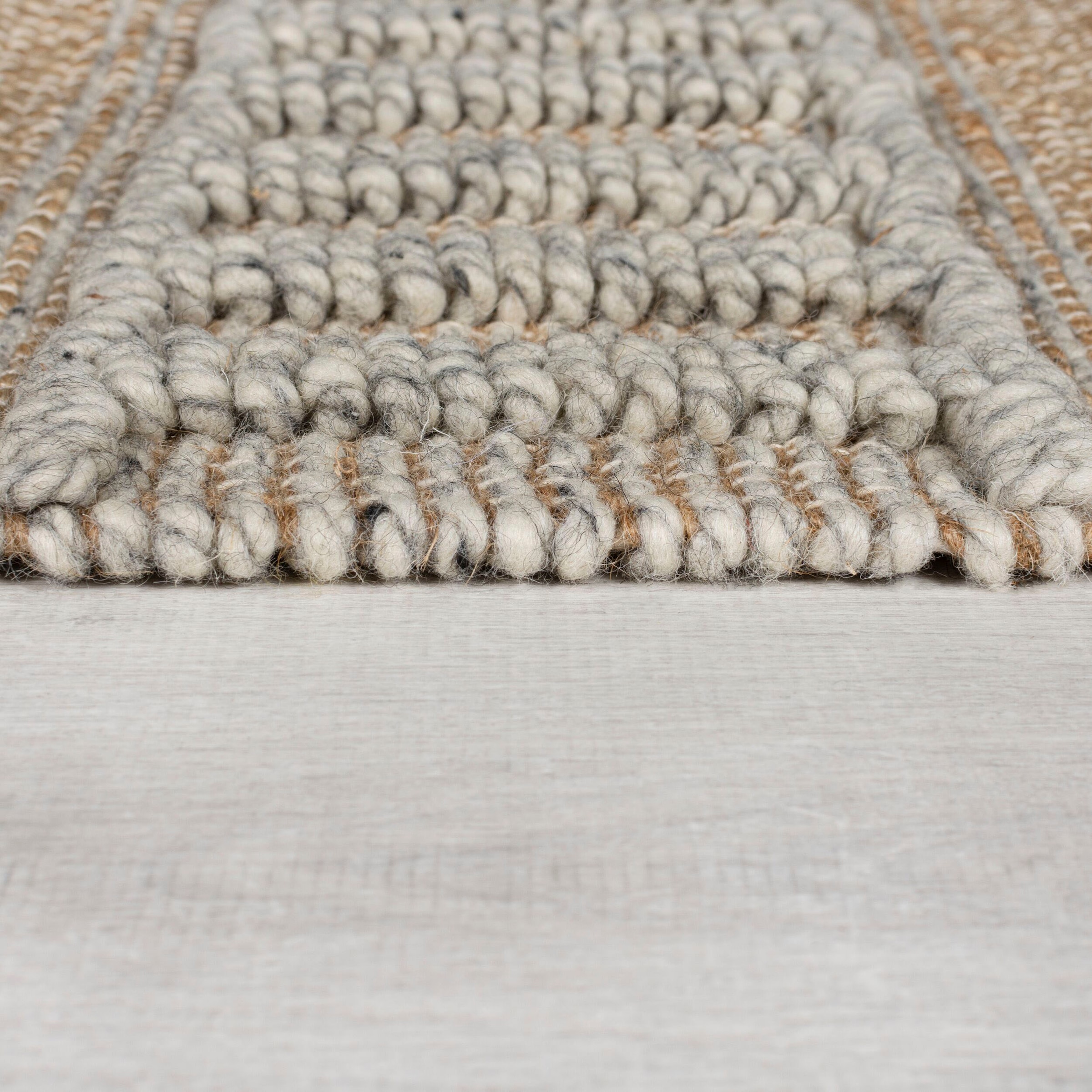 FLAIR RUGS Teppich »Medina«, rechteckig, auf & Jute aus Rechnung Boho-Look, | Wolle wie Naturfasern BAUR