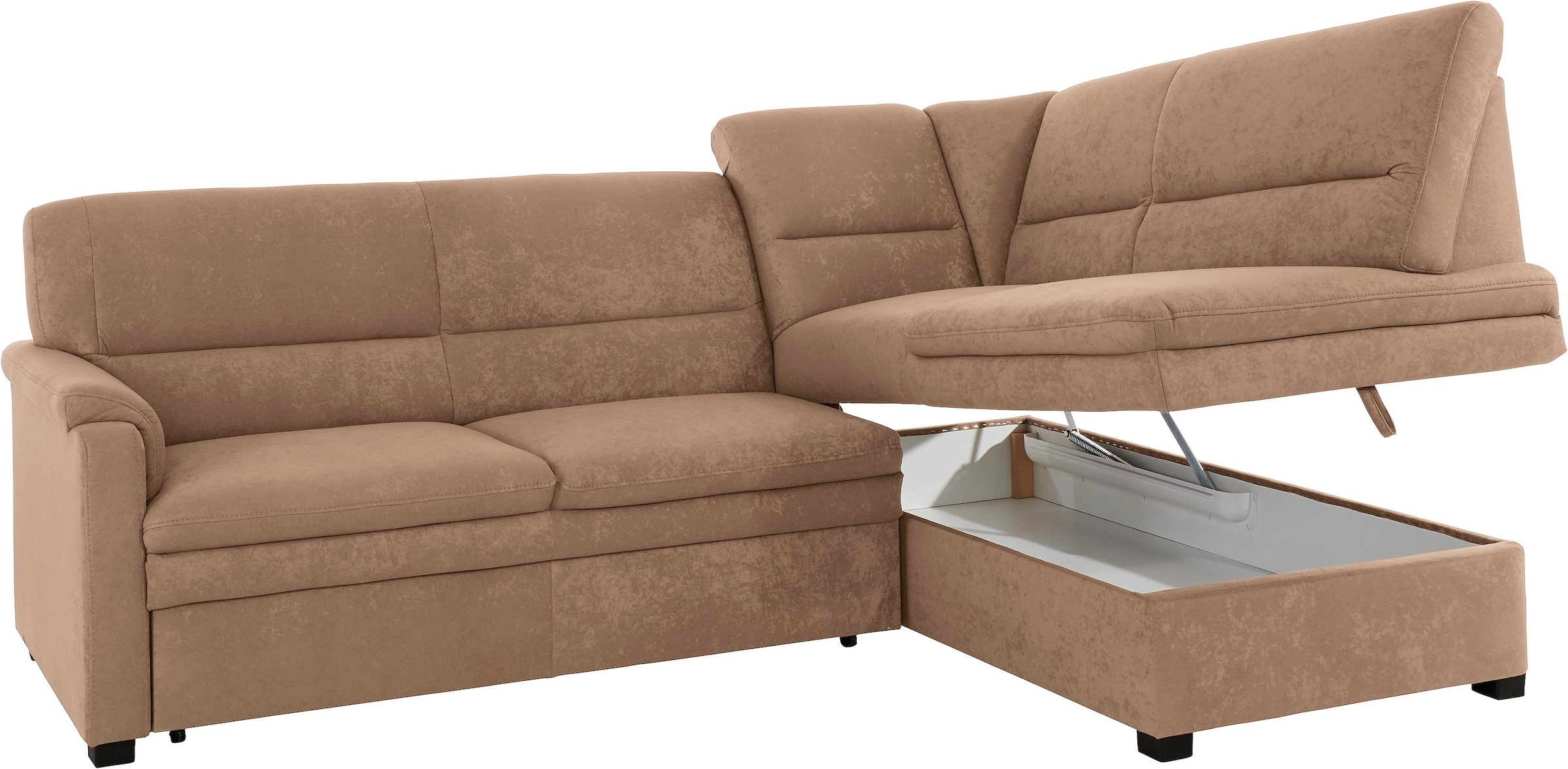sit&more Ecksofa »Pisa L-Form«, mit Federkern, wahlweise mit Bettfunktion