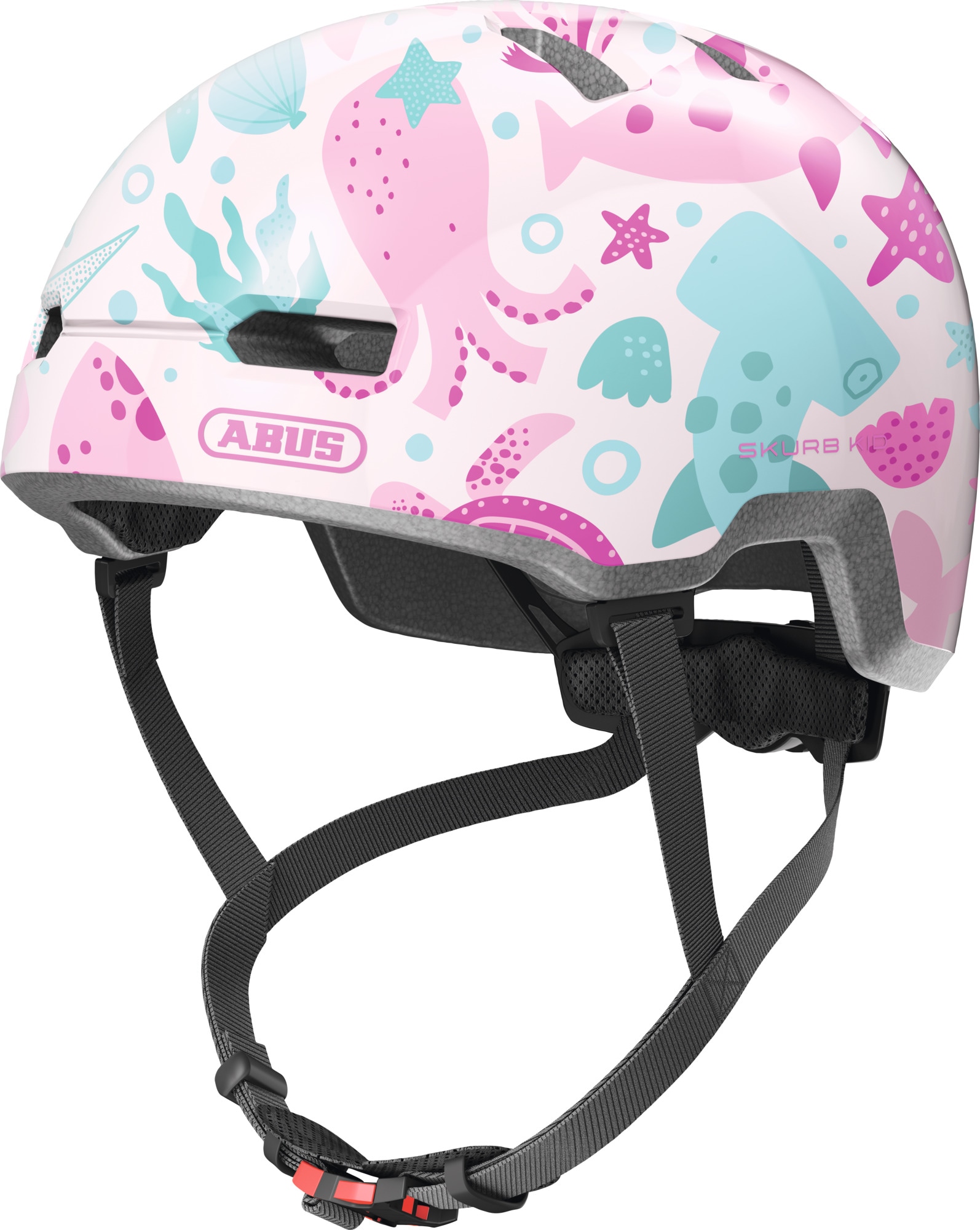 "Fahrradhelm ABUS ""Skurb Kid"" Gr. S, bunt (rosa), Helme, S Kopfumfang: 45cm - 50cm"