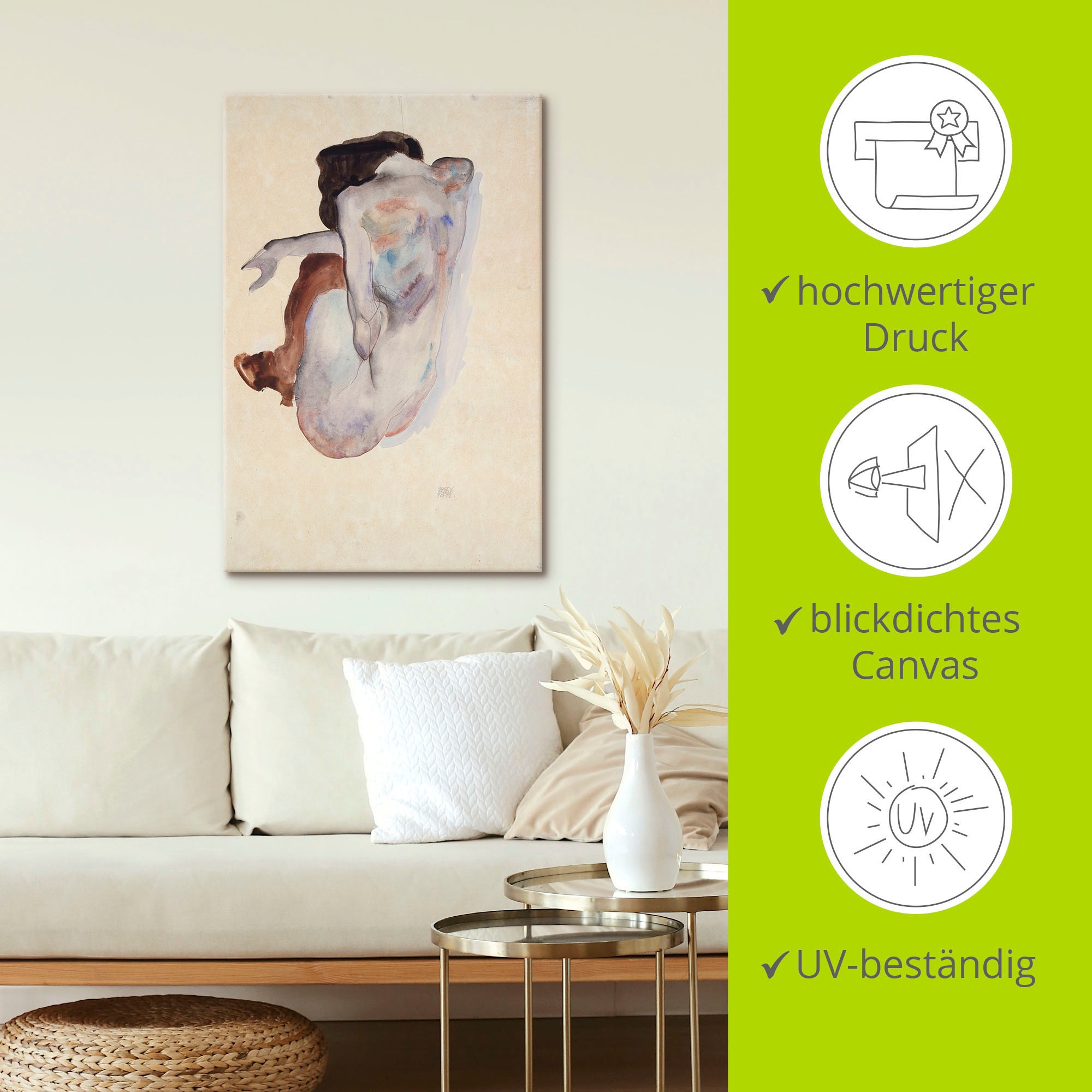 Artland Wandbild »Kauernder Akt mit Schuhen«, Erotische Bilder, (1 St.), als Poster in verschied. Größen