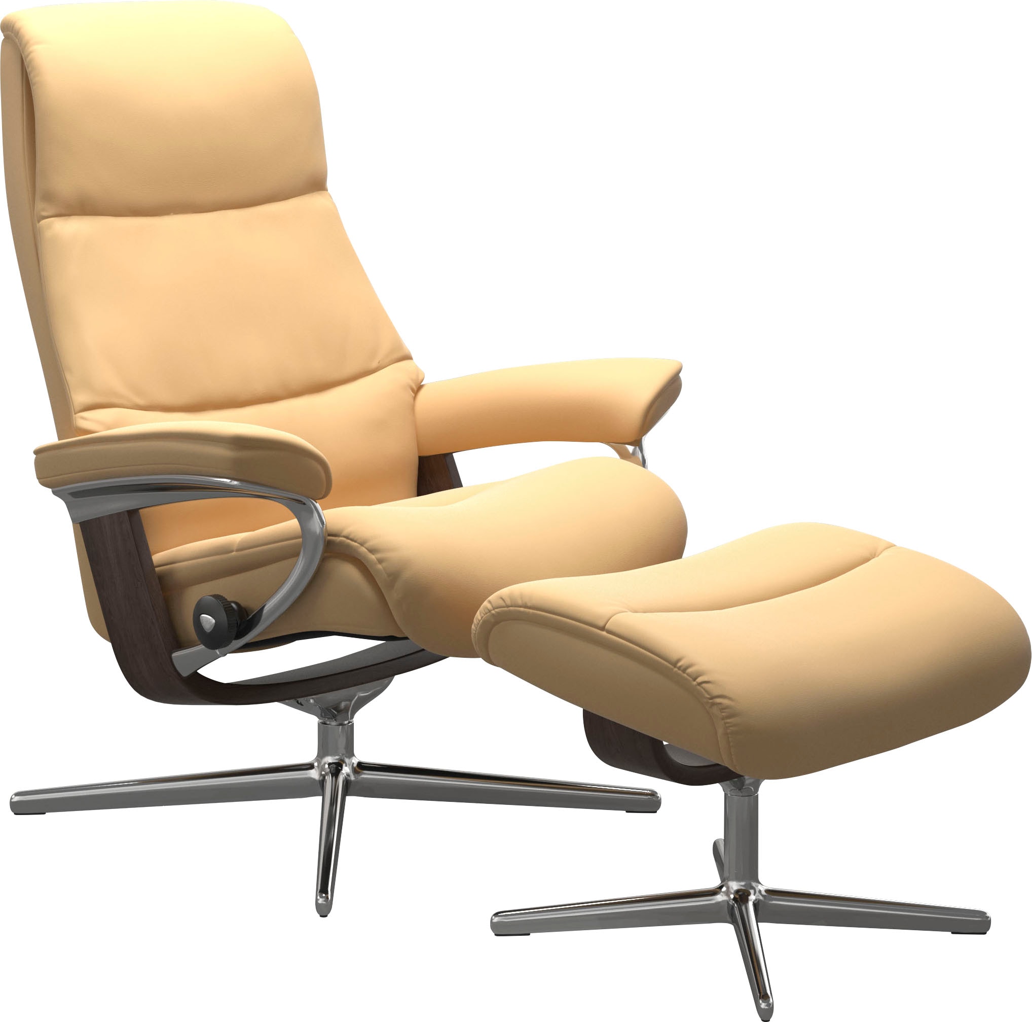 Stressless Fußhocker "View" mit Cross Base, Größe S, M & L, Holzakzent Wenge
