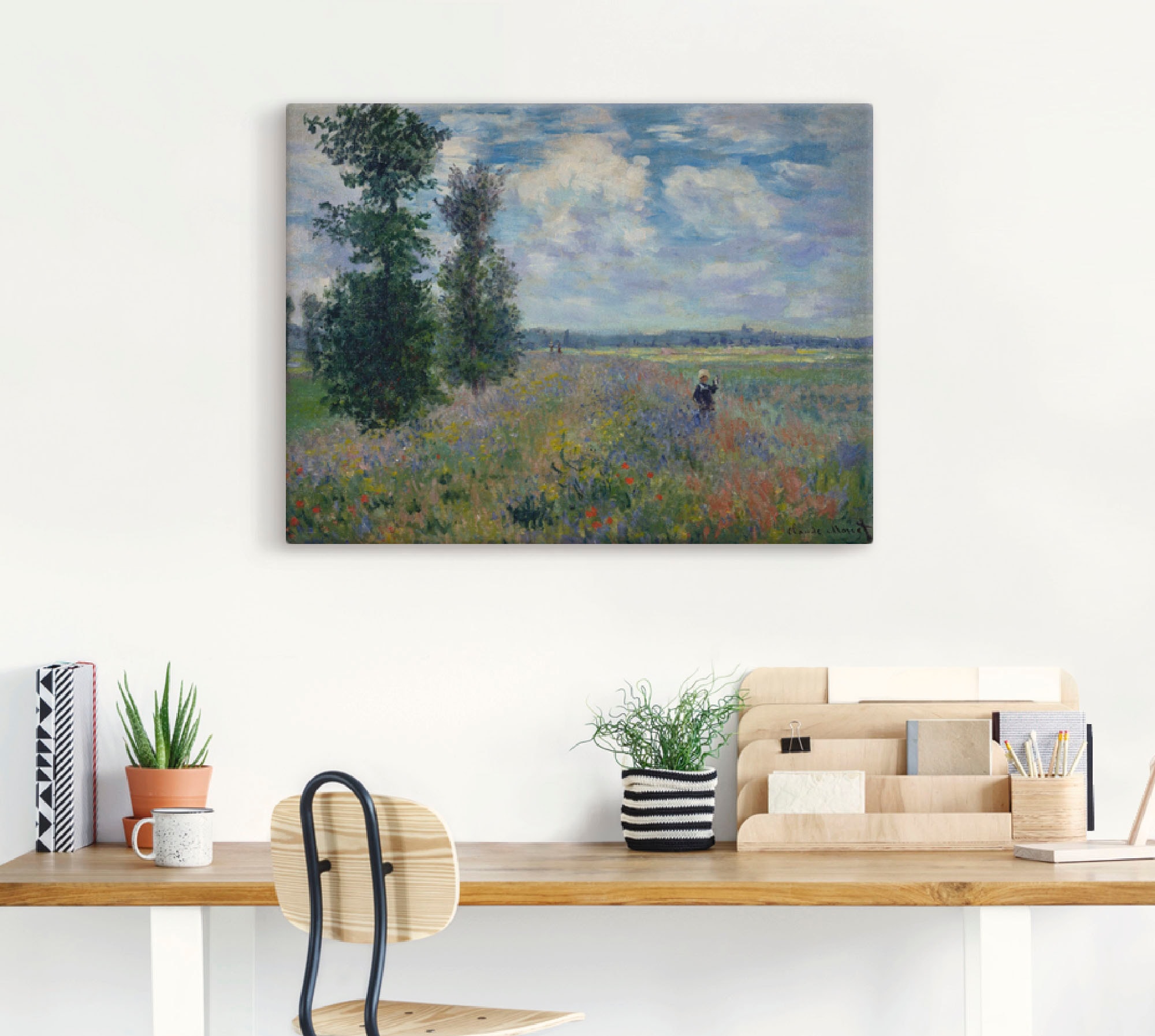 Artland Leinwandbild "Les Coquelicots environs de Argenteuil", Blumenwiese, günstig online kaufen