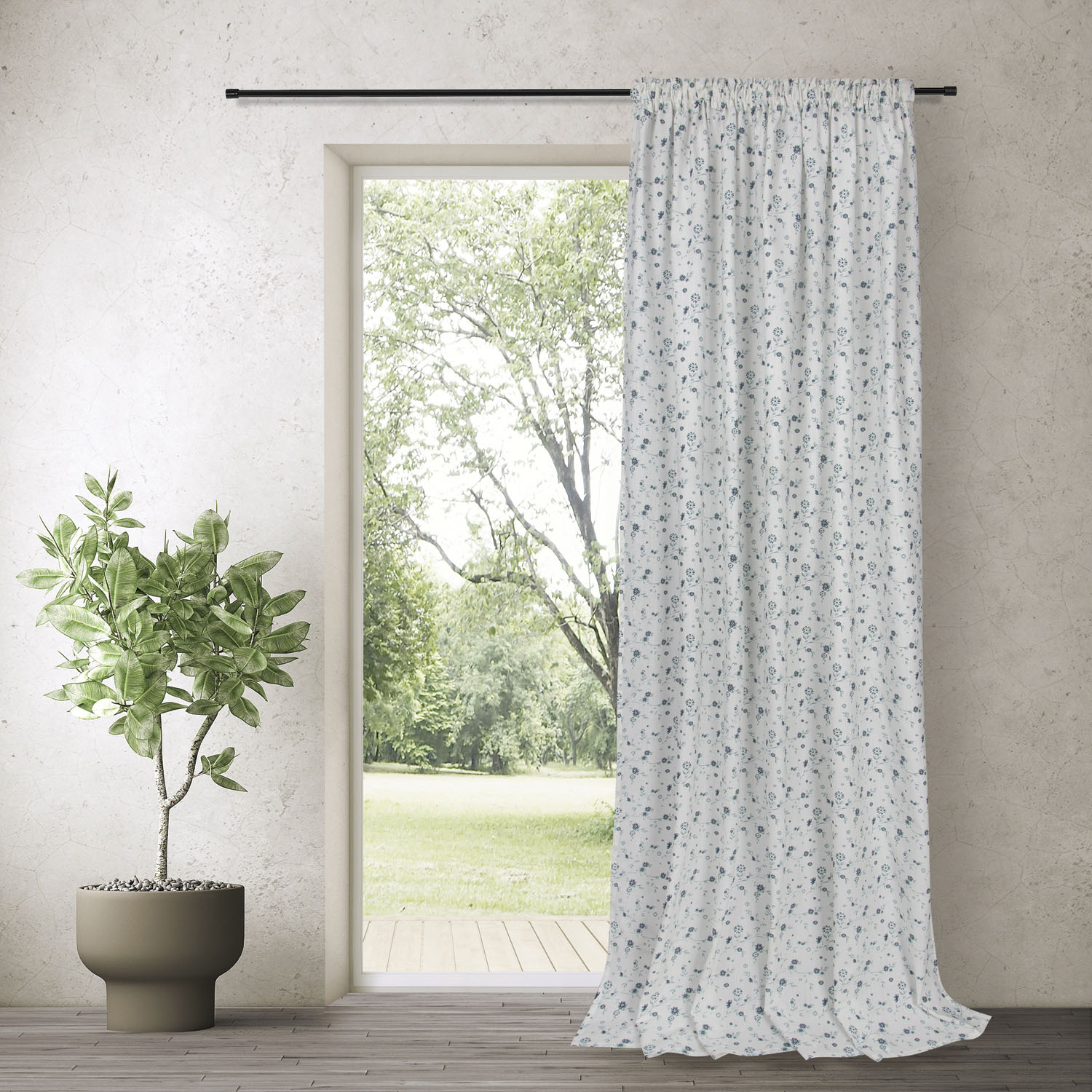 Gerster Gardine "Madina" Kräuselband 1 Stk. tlg. Fertigschal aus Baumwolle günstig online kaufen