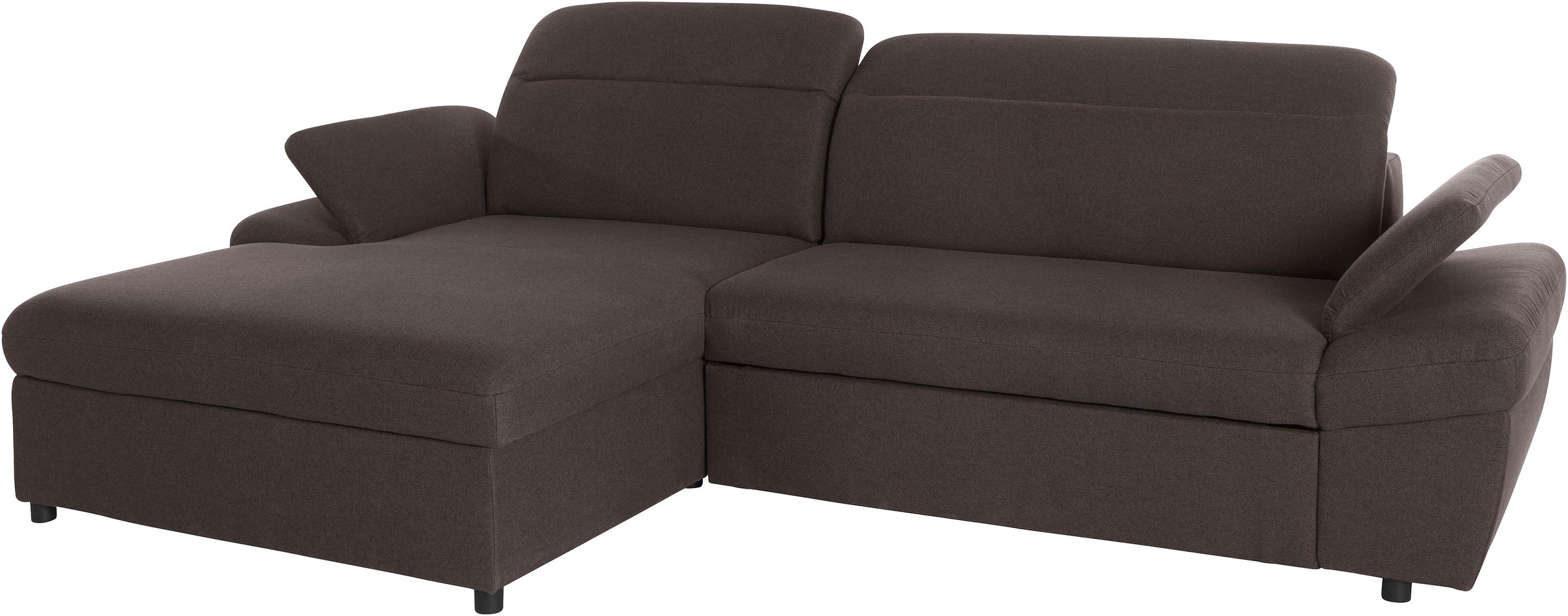 Ecksofa EXXPO - SOFA FASHION "Kyoto, inkl. Kopfteil- und Armteilverstellung, hoher Sitzkomfort", braun, B:278cm H:98cm T:165cm, Sofas, Ecksofa, wahlweise mit Bettfunktion und Bettkasten, hochwertige Bezüge, L-Form 9
