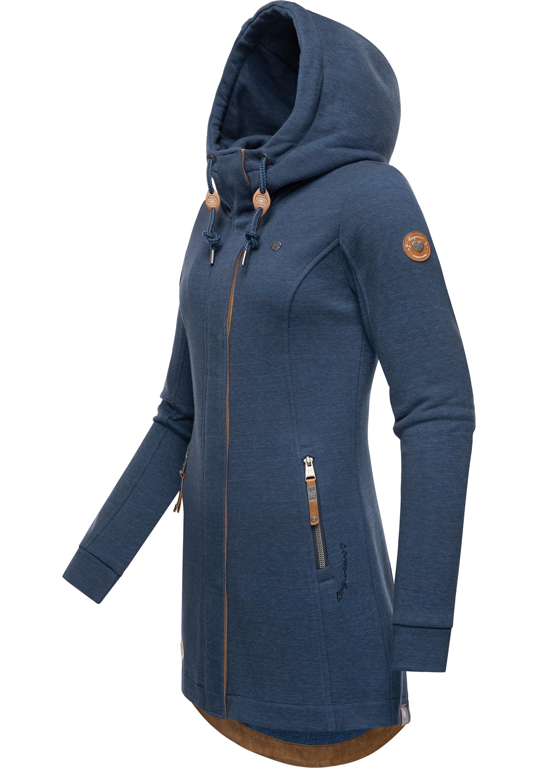 Ragwear Sweatjacke »Letty Intl.«, Sportliche Kapuzenjacke mit Kunstleder-Elementen