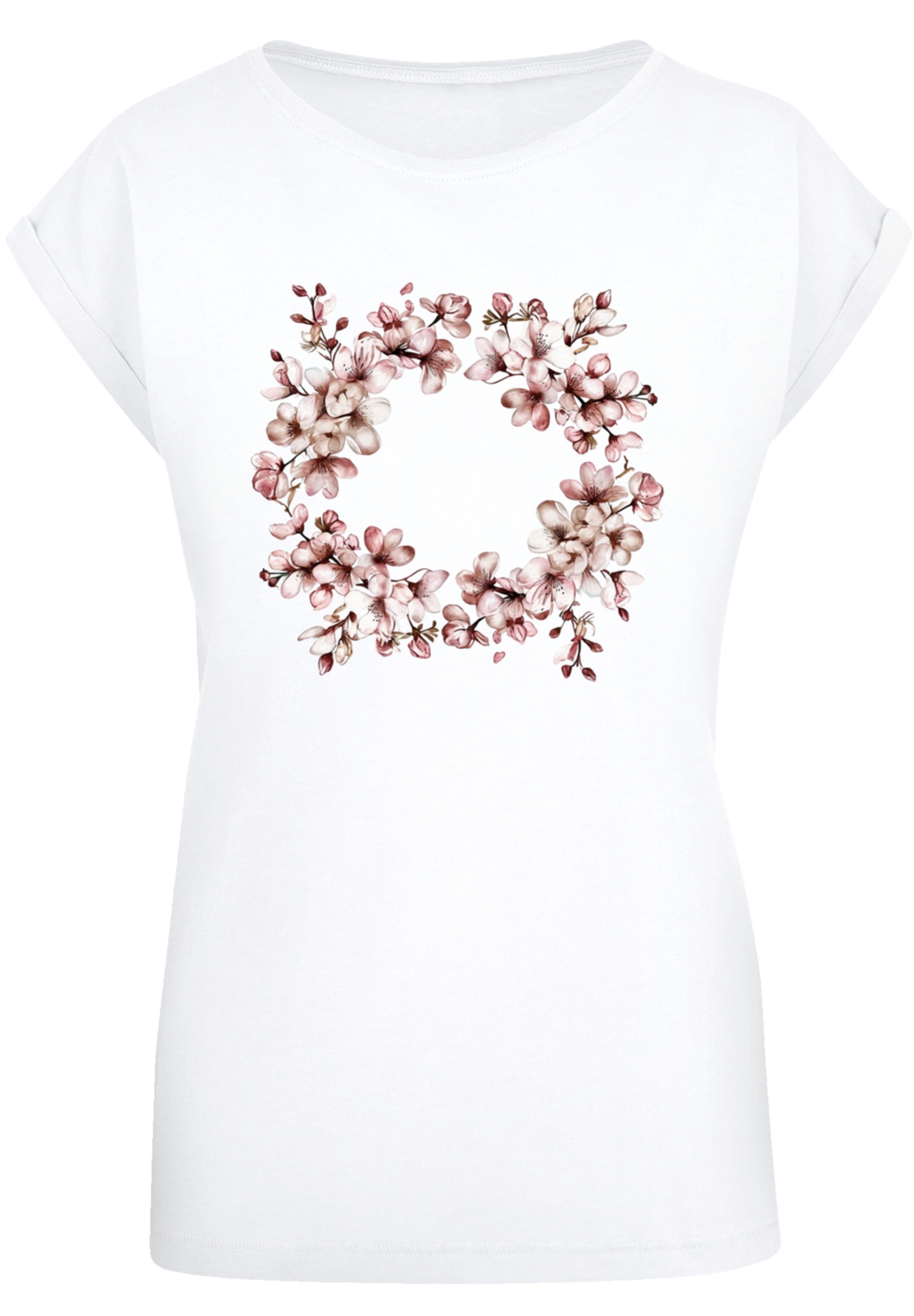 F4NT4STIC T-Shirt »Rosa Frühlings Blumenkranz Dekor«, Premium Qualität
