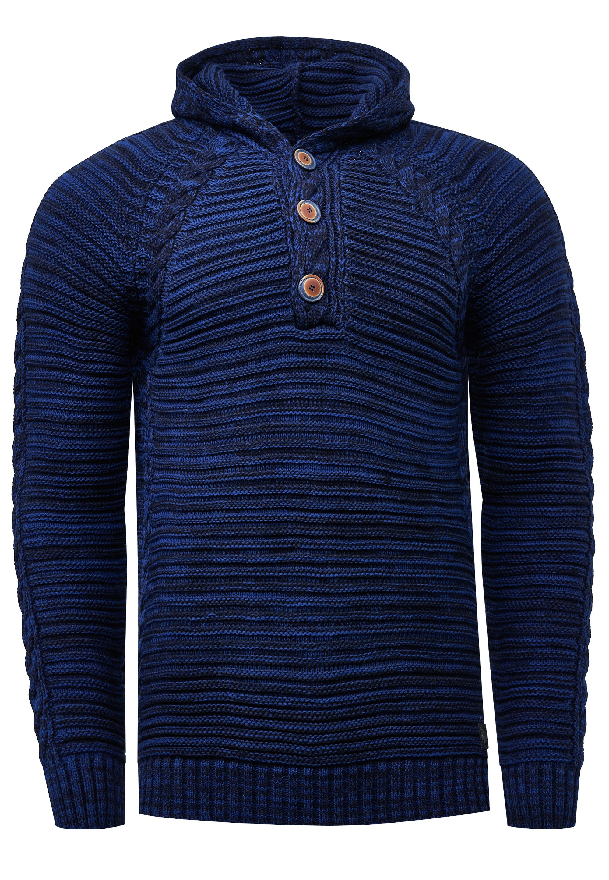 Rusty Neal Kapuzensweatshirt, mit modischer Knopfleiste