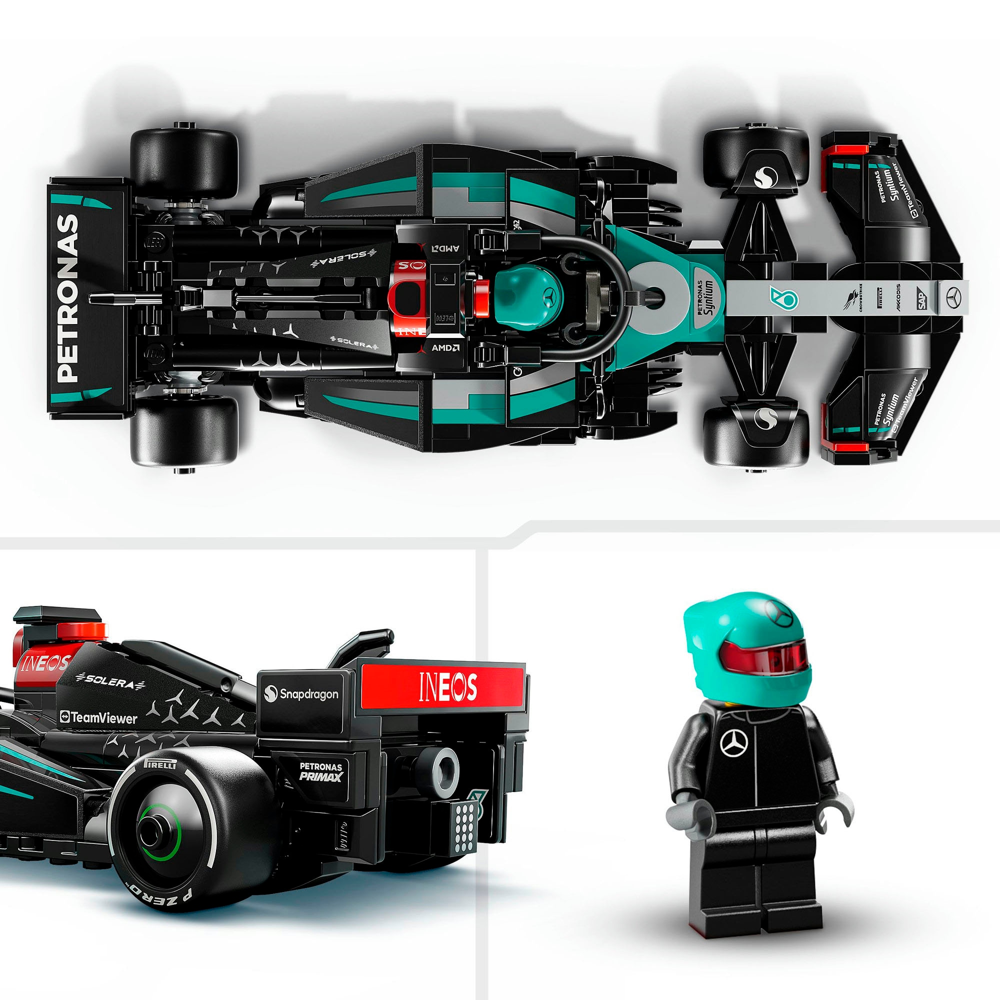 LEGO® Konstruktionsspielsteine »Mercedes-AMG F1® W15 Rennauto (77244), LEGO® Speed Champions«, (267 St.), Made in Europe