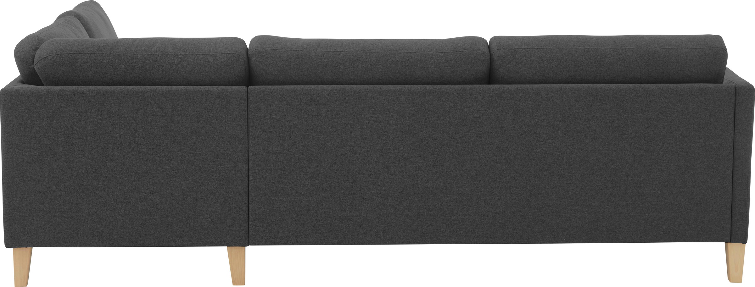 ATLANTIC home collection Ecksofa »Mailo L-Form«, mit Seitentaschen und Ottomane, mit Massivholzfüßen