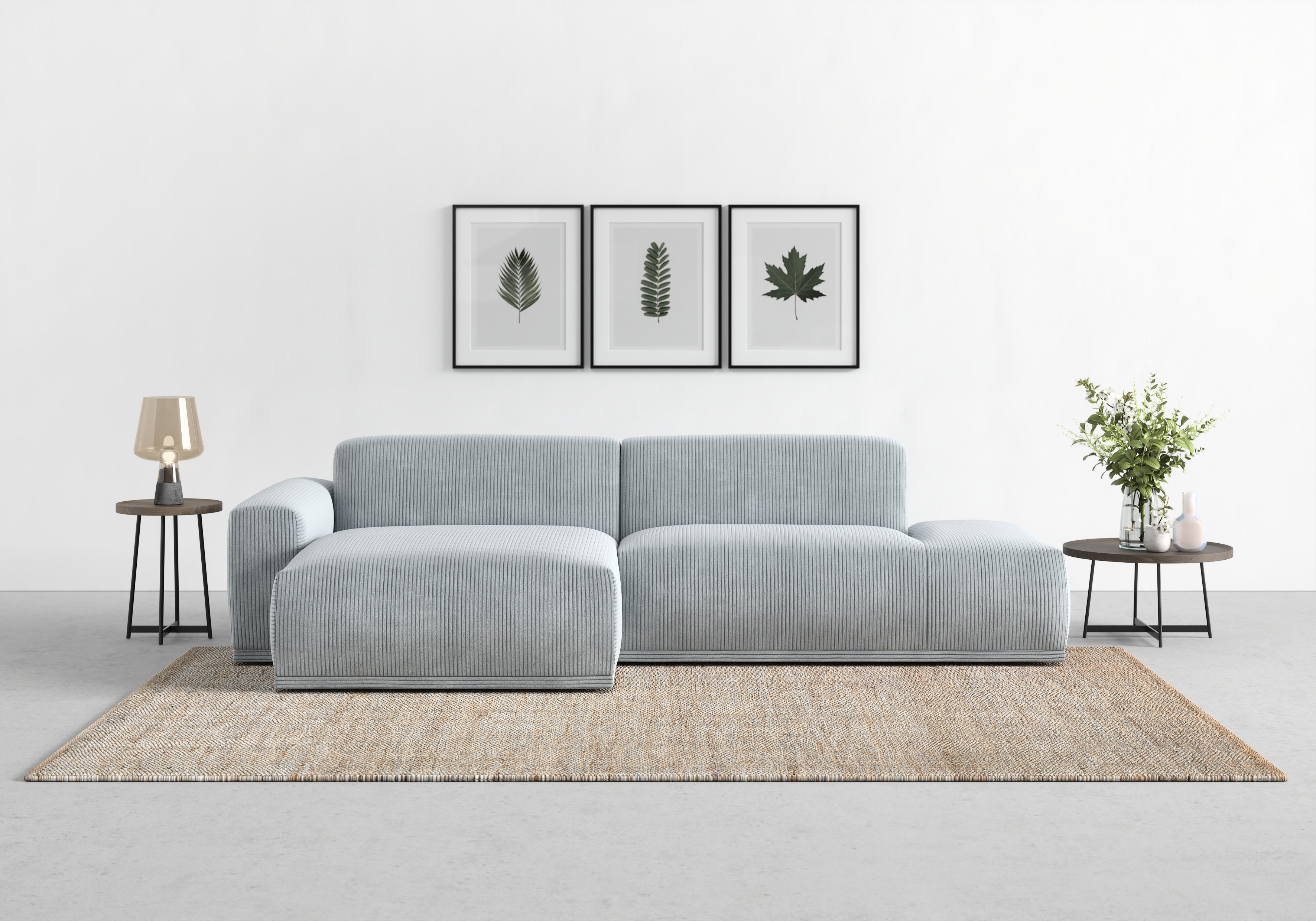TRENDMANUFAKTUR Ecksofa "Braga, mit hochwertigem Kaltschaum, L-Form, Japandi-Design" modernes Sofa, Couch mit hohem Sitzkomfort, 275/72/160 cm (B/H/T)