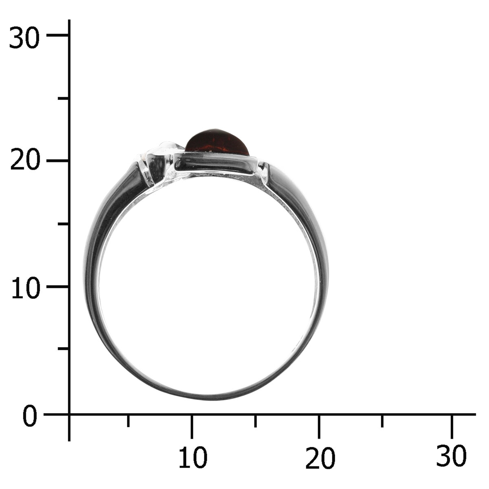 OSTSEE-SCHMUCK Fingerring »- Benita - Silber 925/000 - Bernstein/Zirk.«