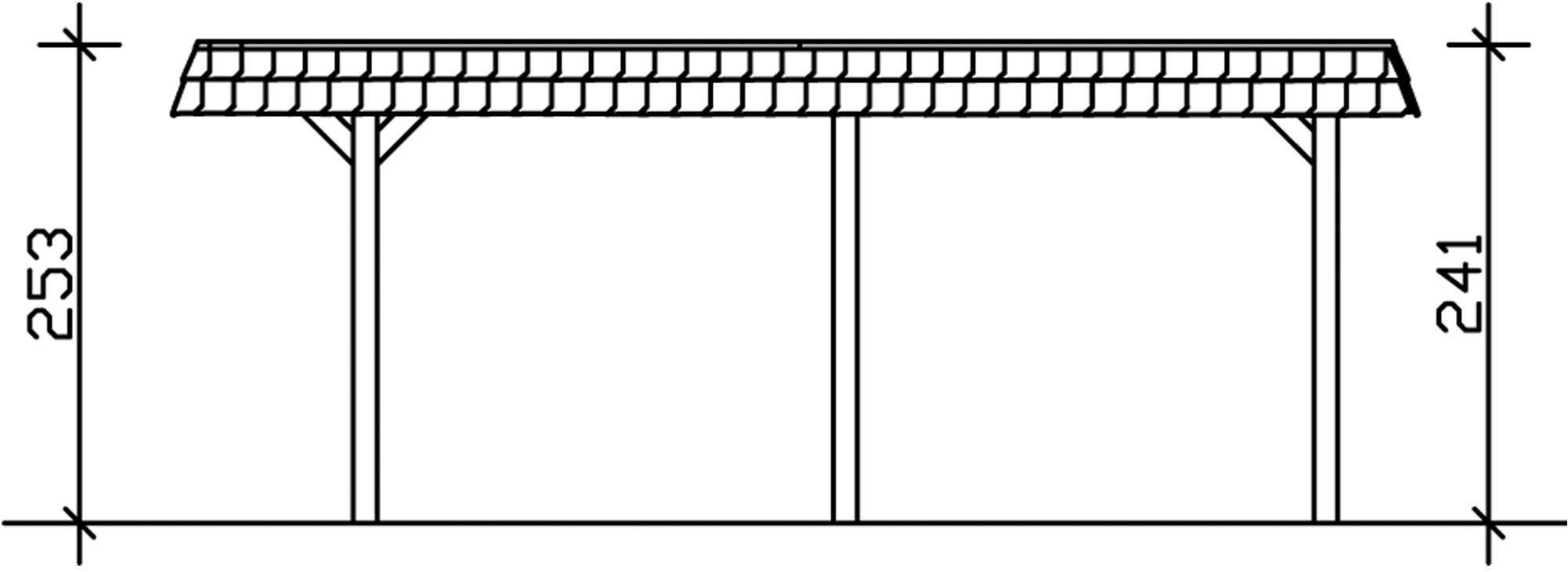 Skanholz Doppelcarport »Wendland«, Leimholz-Fichte, 550 cm, Schiefergrau, mit Aluminiumdach, rote Blende