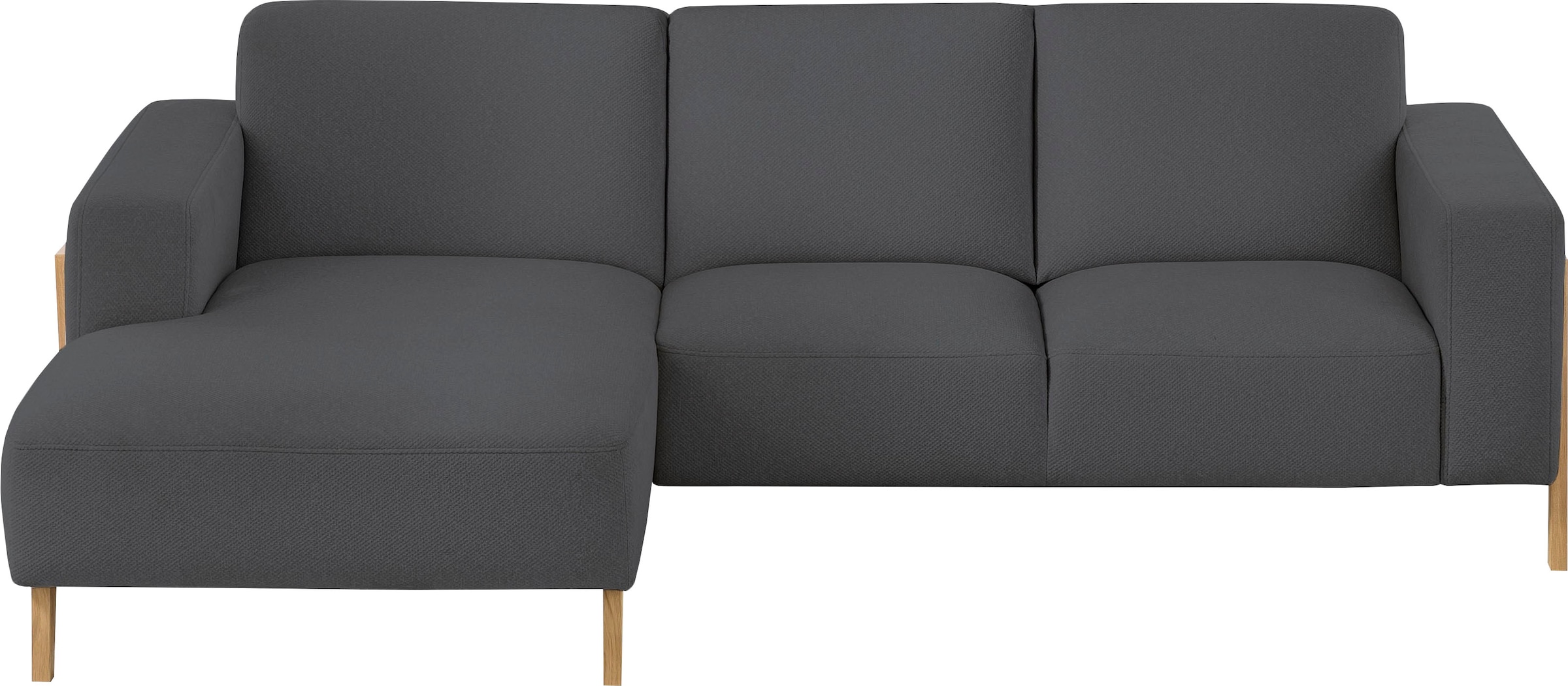 exxpo - sofa fashion Ecksofa »Starr, modern und klassisches Design, hochwertige Verarbeitung, bequem«, L-Form, wahlw. elektrische Sitztiefenverstellung, Massivholzfüße