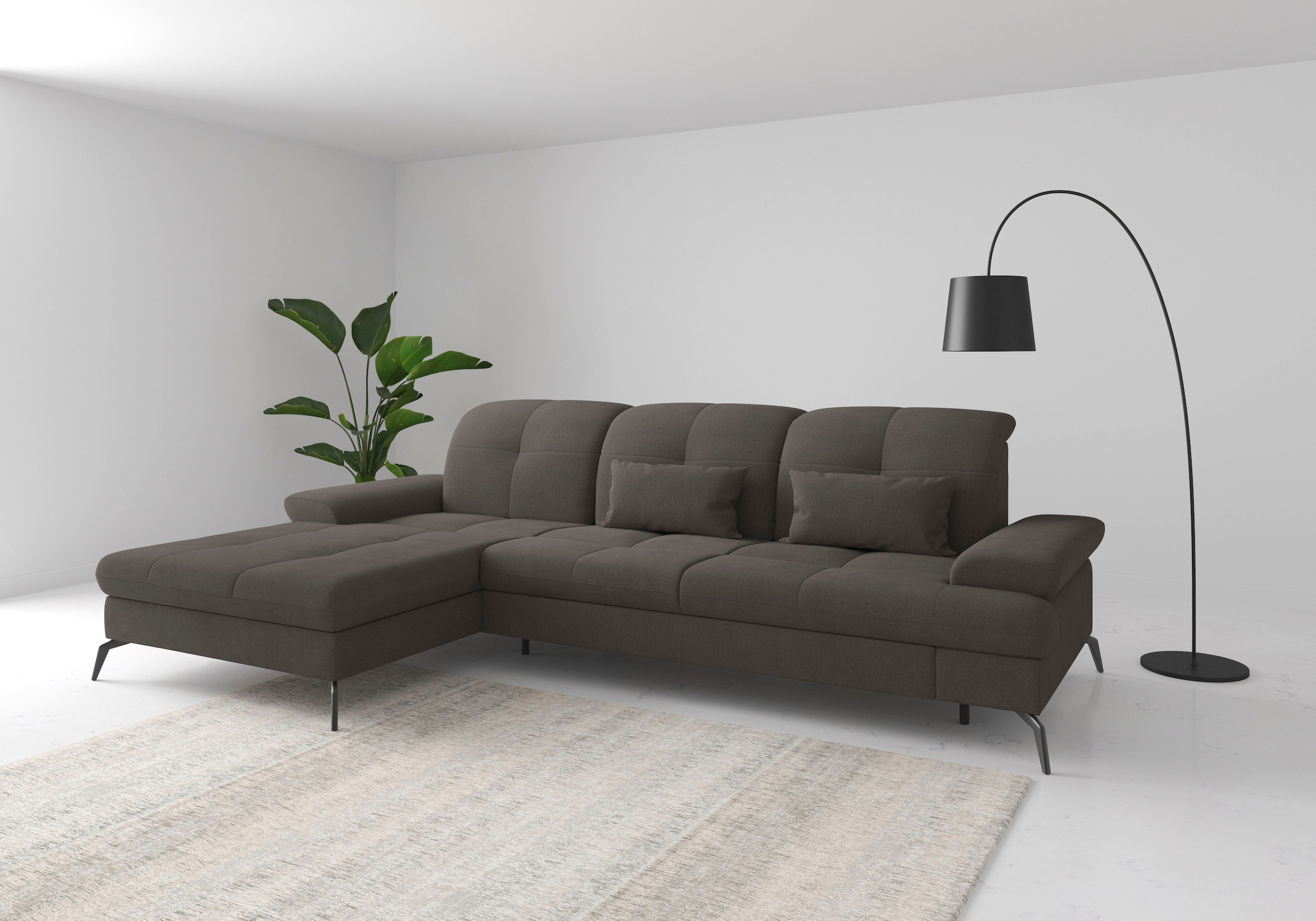 sit&more Ecksofa "Amica, L-Form, inkl. Sitztiefenverstellung & Armteilverstellung" wahlweise mit Schlaffunktion, Bettkasten und Kopfteilverstellung