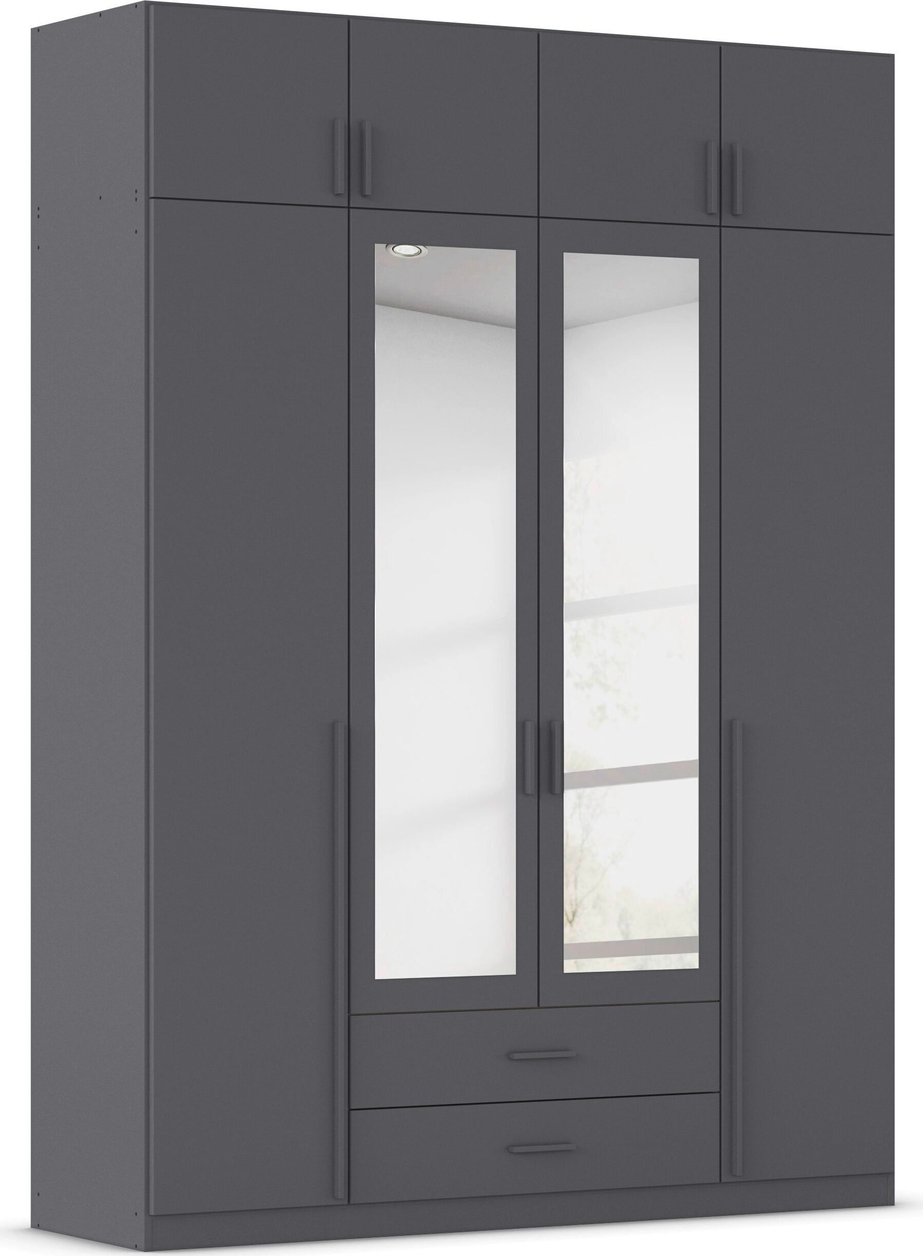 rauch Kleiderschrank "Schrank Garderobe Wäscheschrank GAMMA in 4 Breiten 91-226 cm" 3 verschiedene Ausstattungen BASIC/CLASSIC/PREMIUM (inkl. SOFT-CLOSE), mit Schubladen und Schrankaufsatz sowie Spiegel MADE IN GERMANY