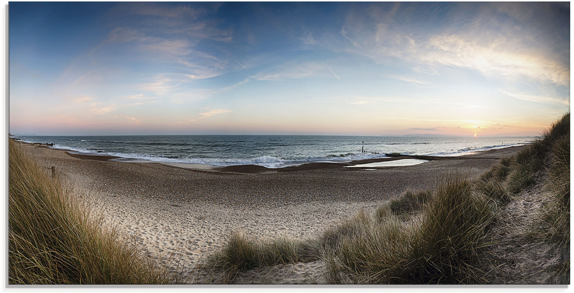 Artland Glasbild "Strand und Sanddünen am Hengistbury Head" Küste 1 Stk. tlg. in verschiedenen Größen