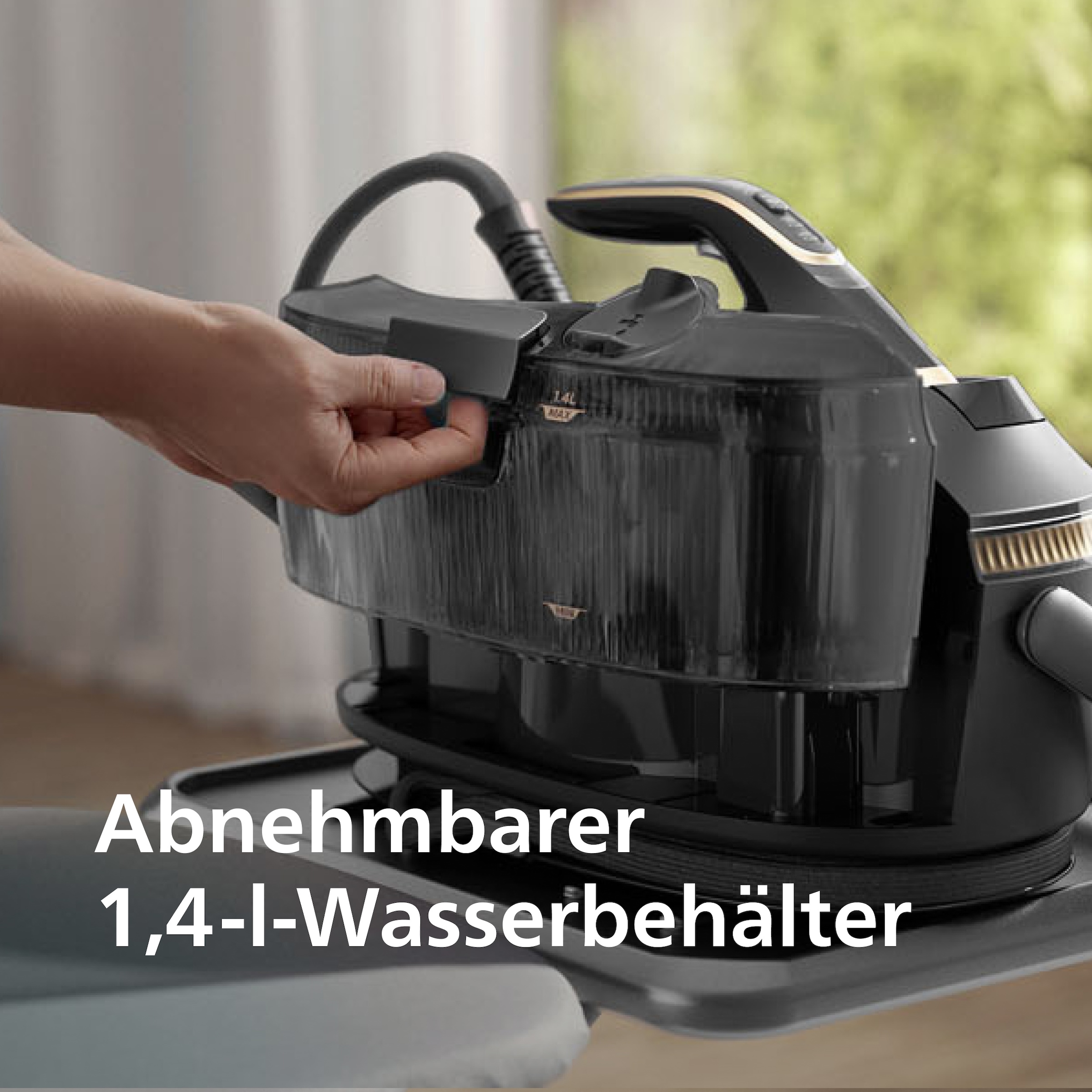 Philips Dampfbügelstation »PerfectCare 8000 Series PSG8300/80, Schwarz/Gold«, 3.120 Watt, OptimalTemp & TurboPower-Dampfmotor, 850 gr Dampfstoß
