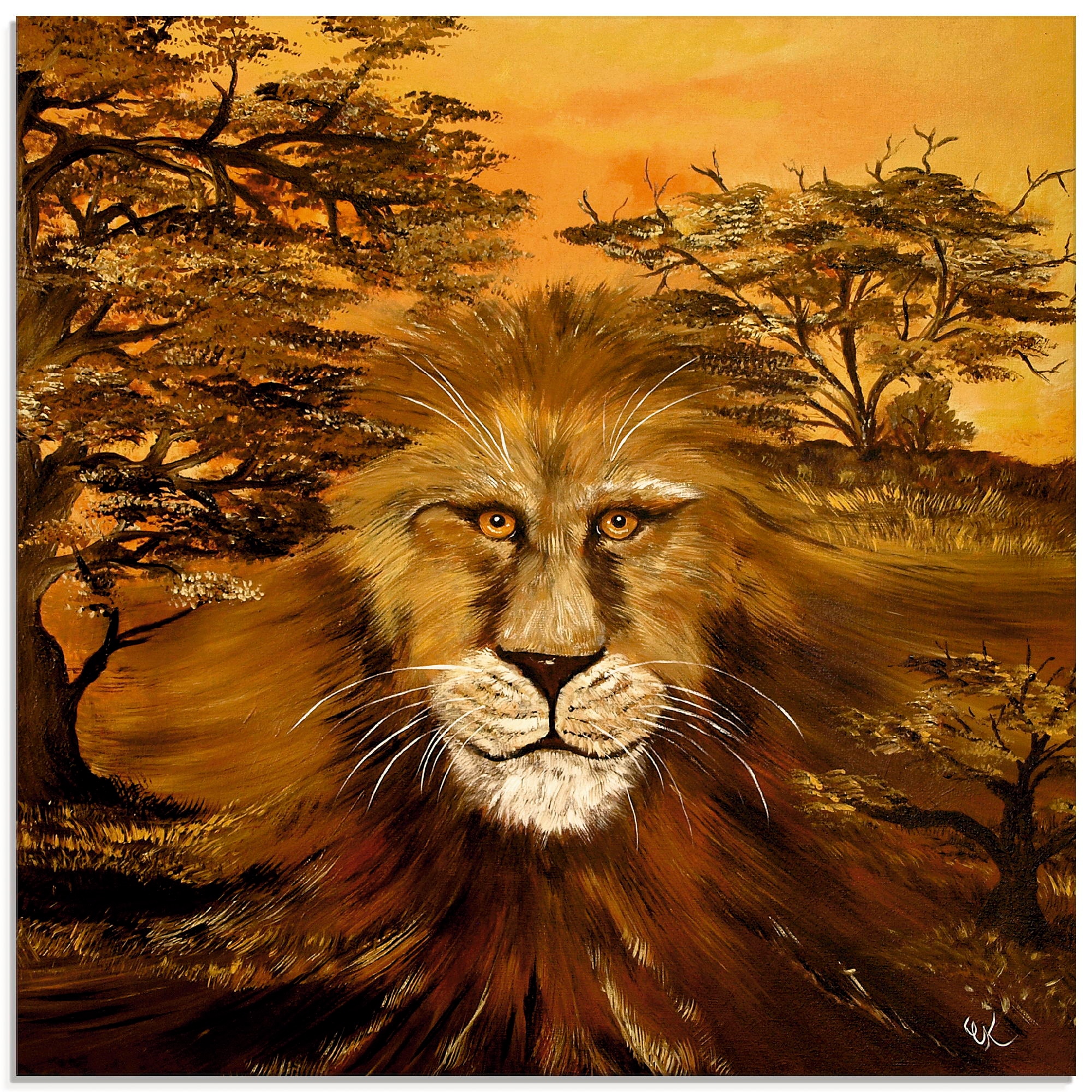 Artland Glasbild »Löwe des Landes«, Animal Fantasy, (1 St.), in  verschiedenen Größen bestellen | BAUR