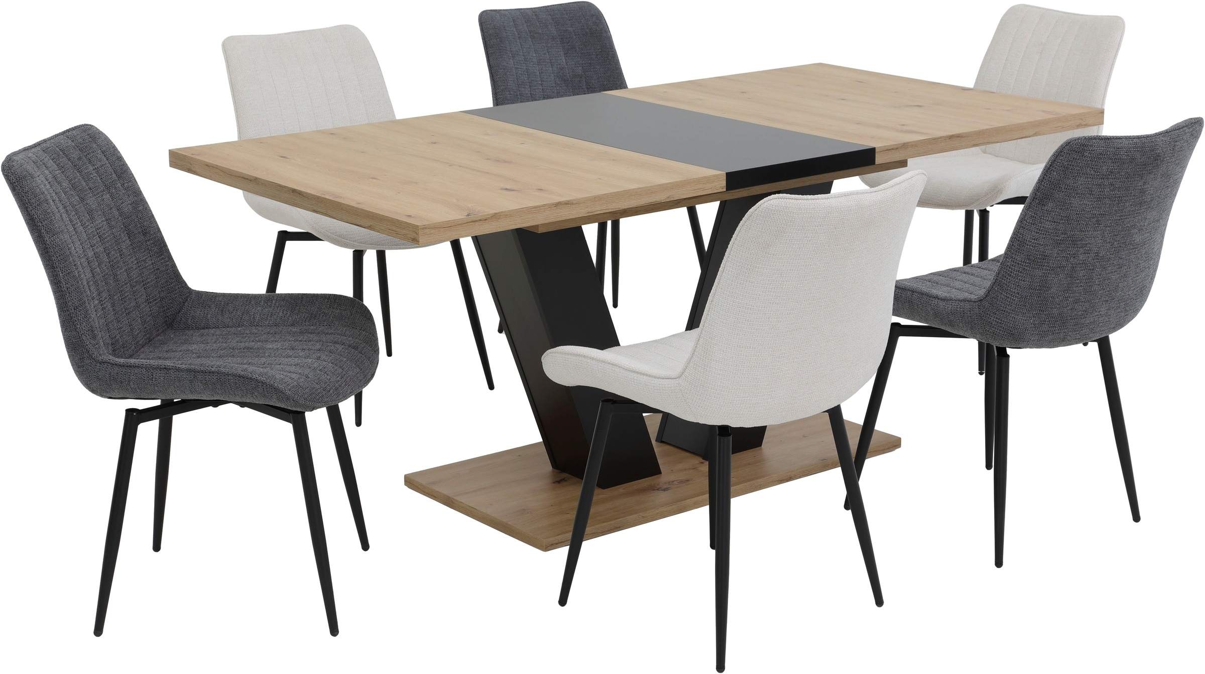 HELA 4-Fußstuhl "NEWPORT", (Set), 2 St., Microfaser-Webstoff, 4-Fuß,XL-Sitz günstig online kaufen