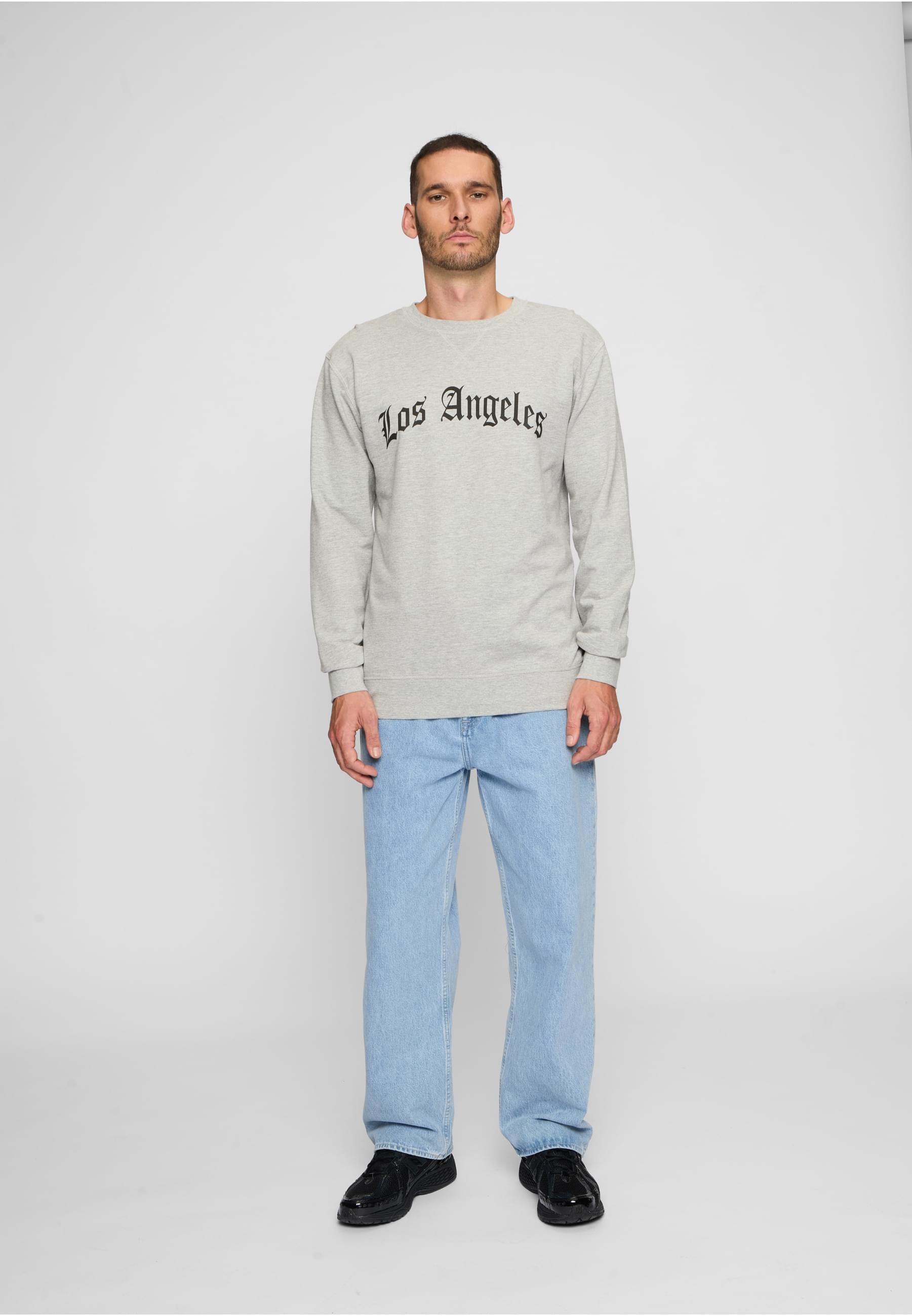 MisterTee Rundhalspullover »MisterTee Herren Los Angeles Wording Crewneck«, (1 tlg.)