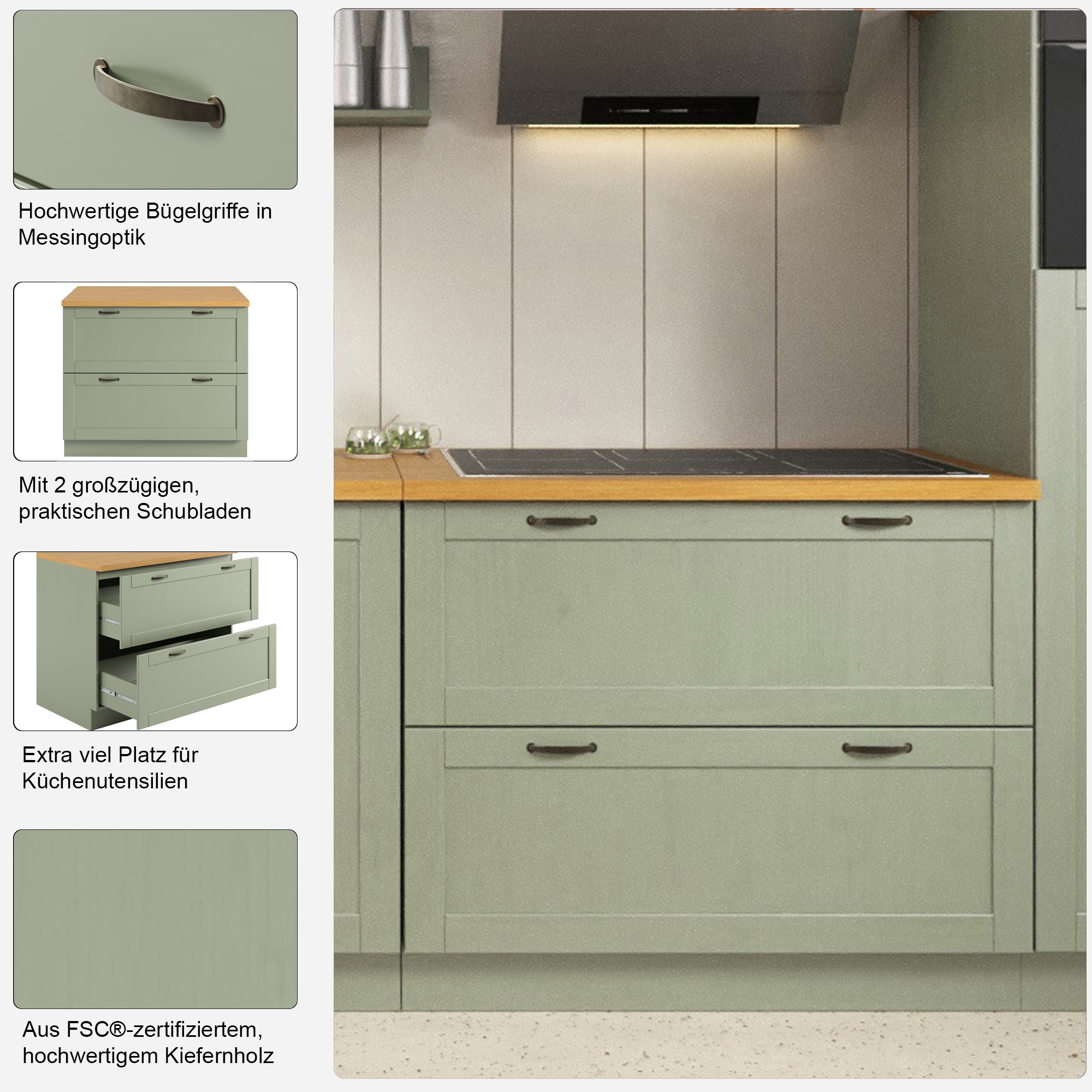 Home affaire Unterschrank »Teramo« Breite 100 cm, 2 Schubkästen