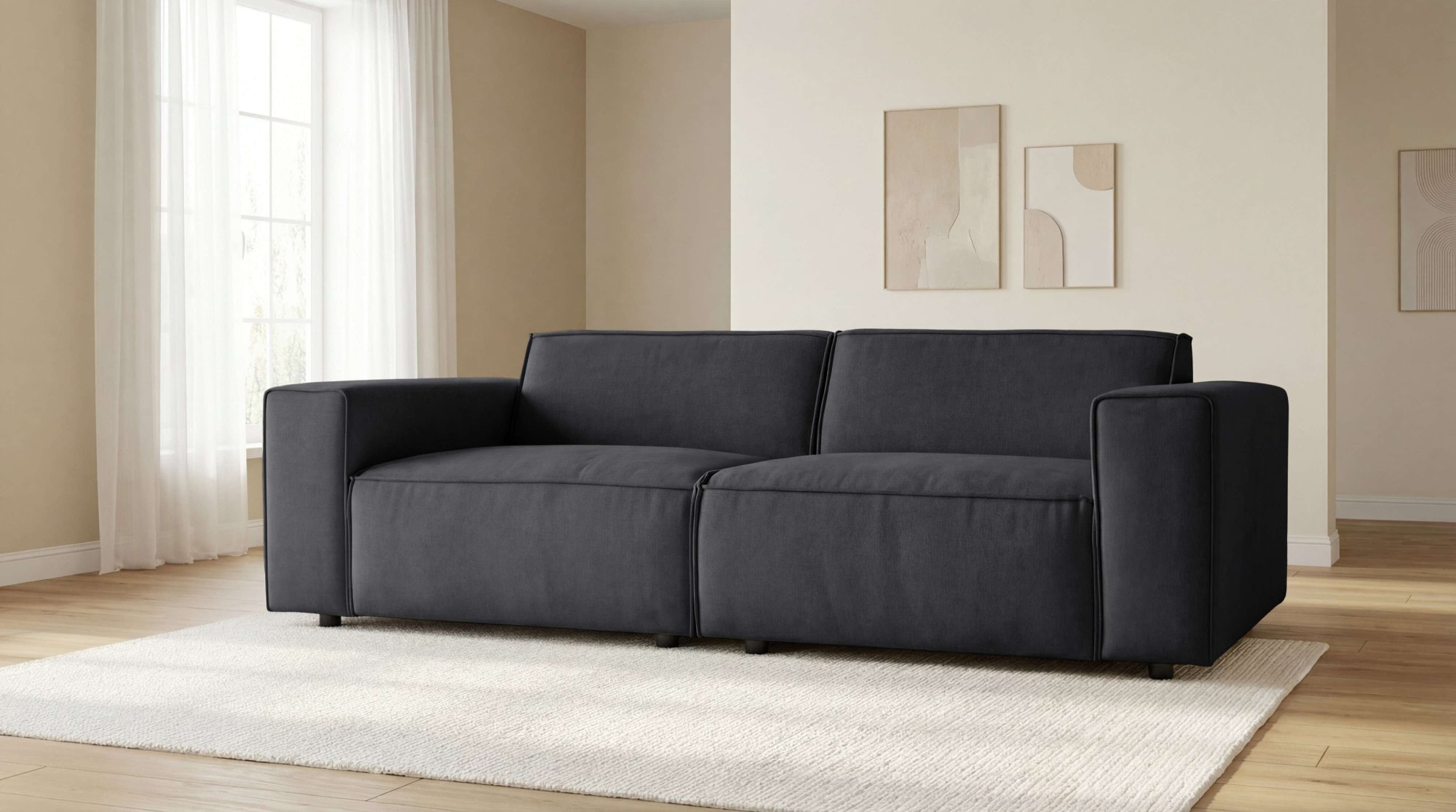 OTTO home 2-Sitzer "Jorrena, extra weicher Chenille-Stoff" Kompaktsofa, 3 Komfortstufen, Breite 226 cm, mit Wellenunterfederung