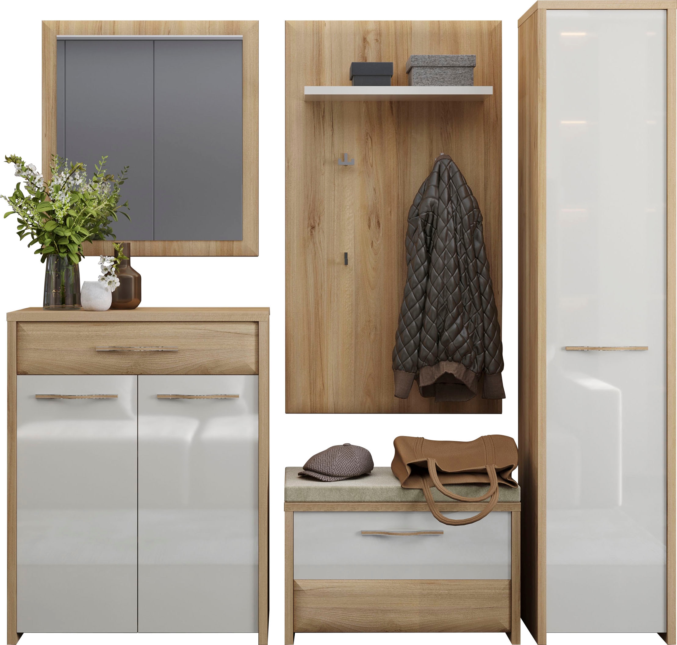 Home affaire Garderoben-Set "Gala", (Set, 5 St., Garderobenschrank,Schuhsch günstig online kaufen