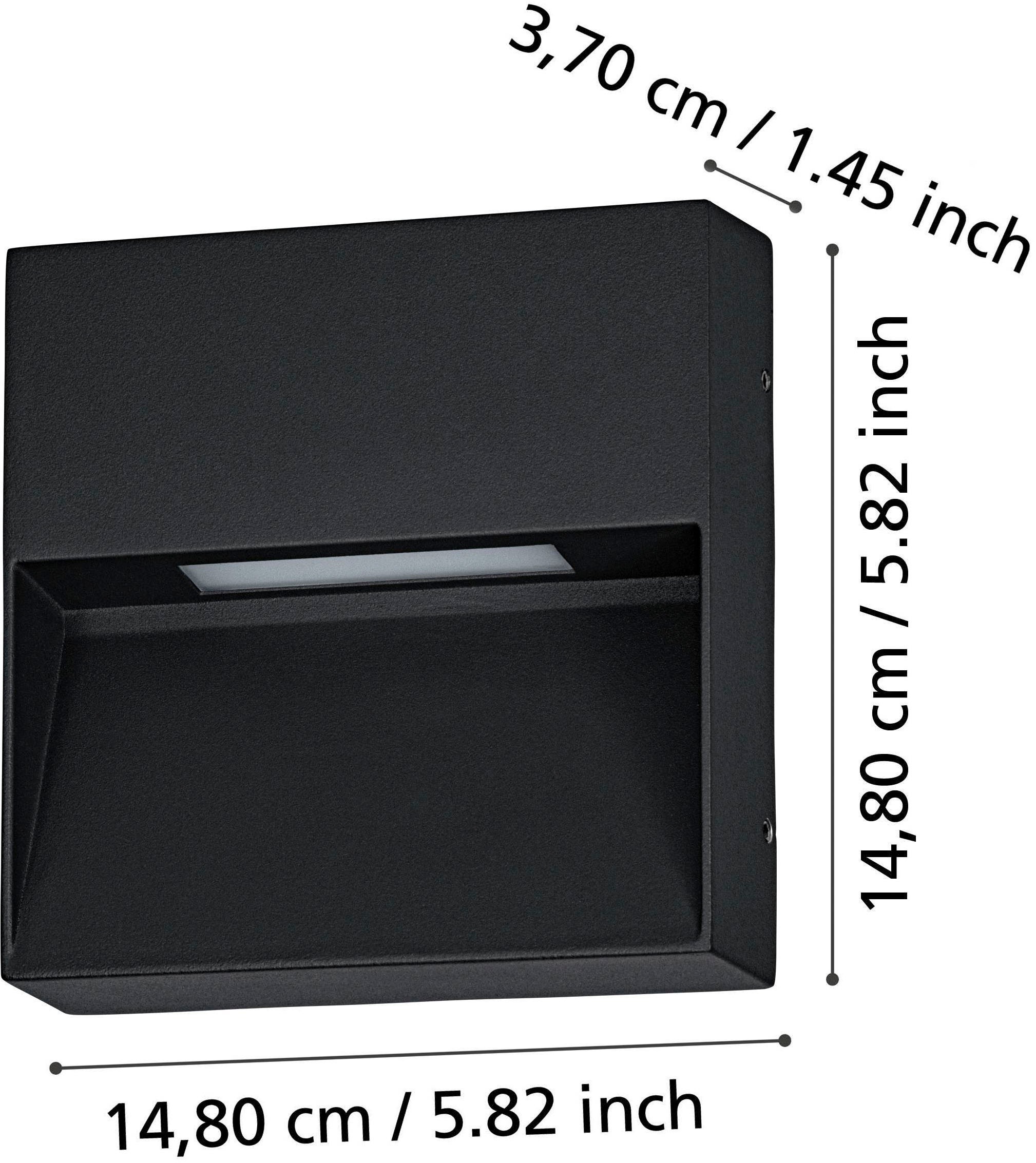 EGLO Wandleuchte »Maruggio Wandlampe, Außenbeleuchtung Hauswand, Aluminium, IP65, Lampe« LED-Modul 1 Stk. Kaltweiß | Neutralweiß | Warmweiß Wand-/Deckenleuchte - L15 x H15 x AL3,5 cm - schwarz - 1X4,8W inkl.