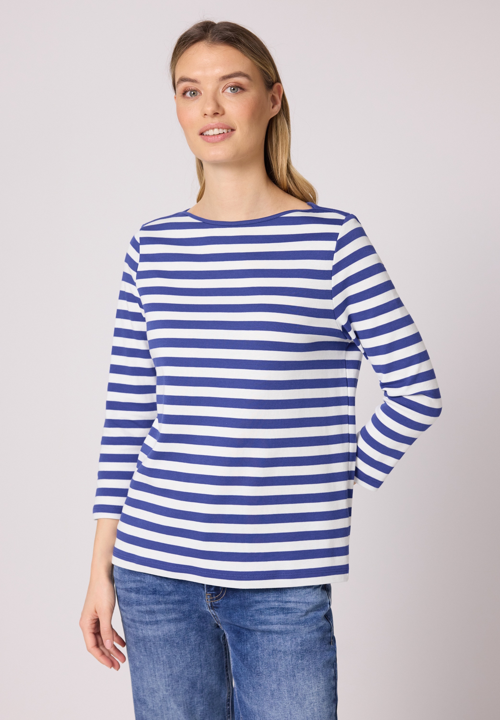 STREET ONE 3/4-Arm-Shirt aus reiner Baumwolle