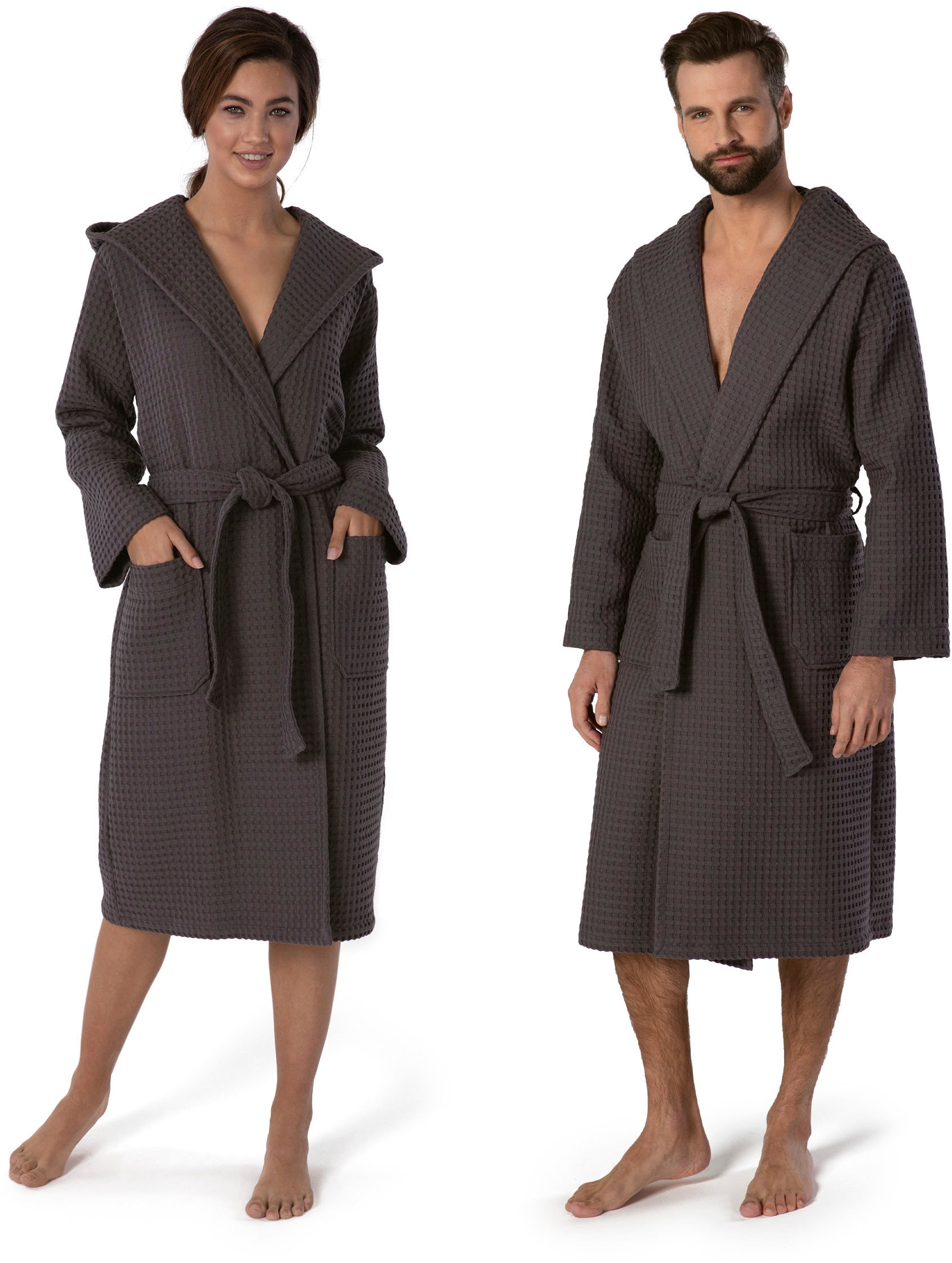 Möve Unisex-Bademantel "Piquée, ideal für Sauna & Spa, Hotelbademantel, Mor günstig online kaufen