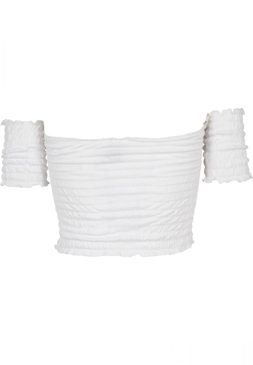 URBAN CLASSICS T-Shirt »Damen Ladies Cropped Cold Shoulder Smoke Top«, (1  tlg.) online kaufen | BAUR