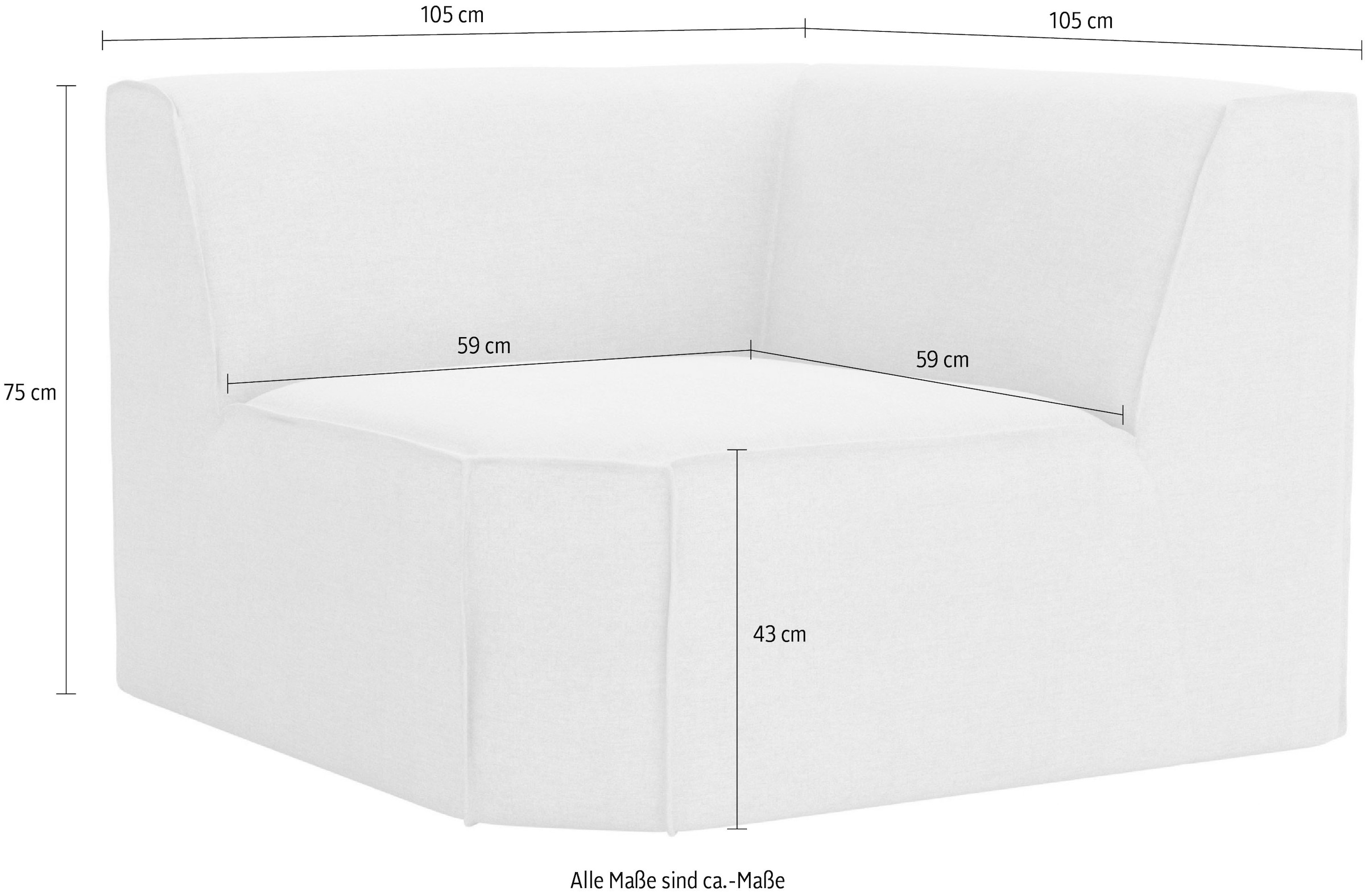 RAUM.ID Sofa-Eckelement »Norvid«, modular, wahlweise mit Kaltschaum, Komfortschaum oder Taschenfederkern