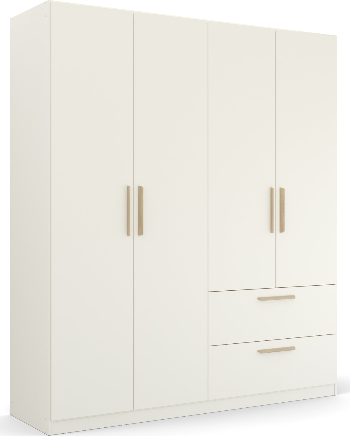rauch Kleiderschrank "Drehtürenschrank Schrank Garderobe Ankleide SKANDI BY QUADRA SPIN" Breiten: 181/226/271 cm, Höhe 210 cm, im Landhaus-Stil mit Massivholzgriffen aus Wildeiche, mit Schubladen