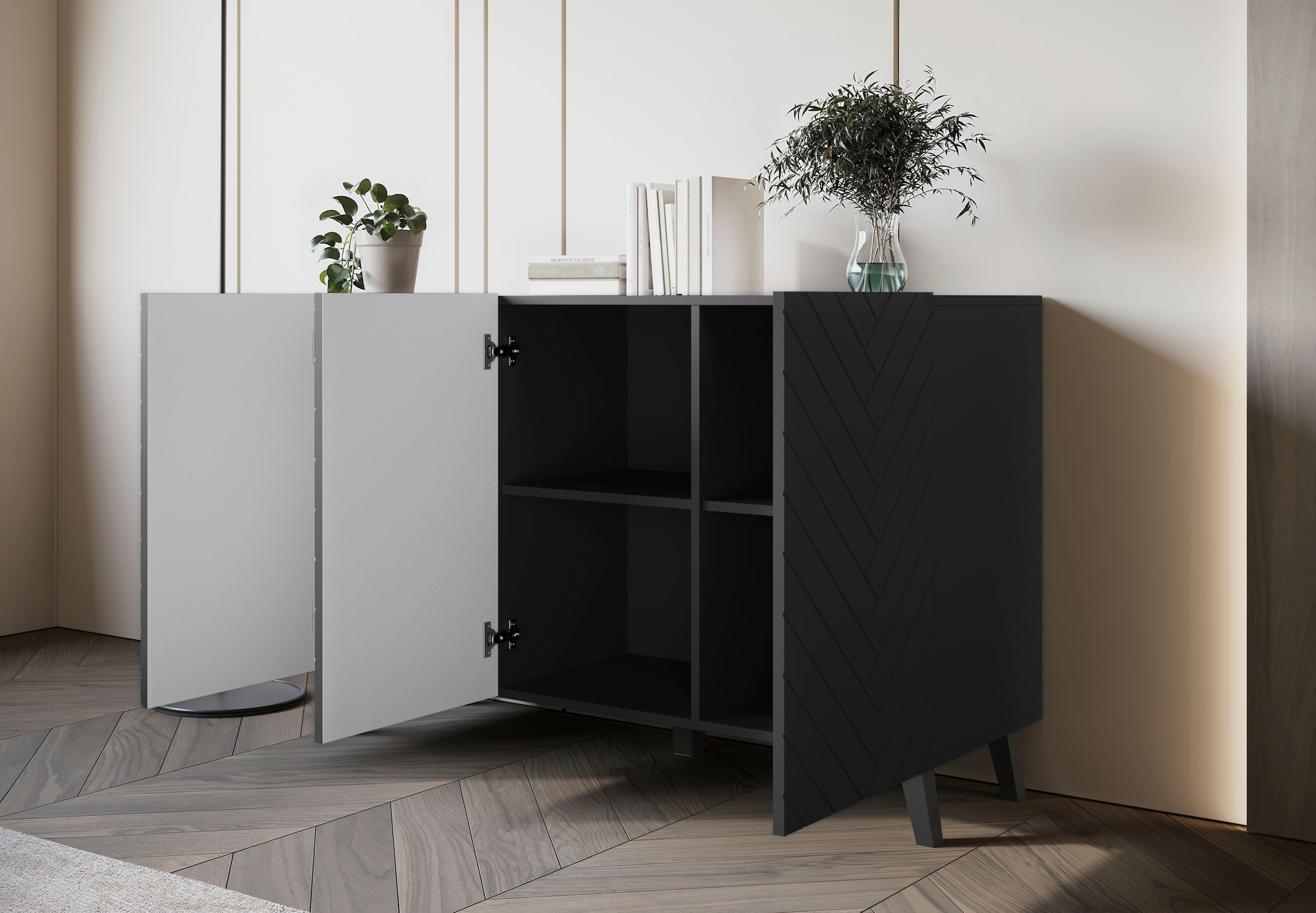 INOSIGN Sideboard »SIDEBOARD PHUKET«, (1 St.), Modernes Sideboard mit 6 Fächern, Breite 120 cm