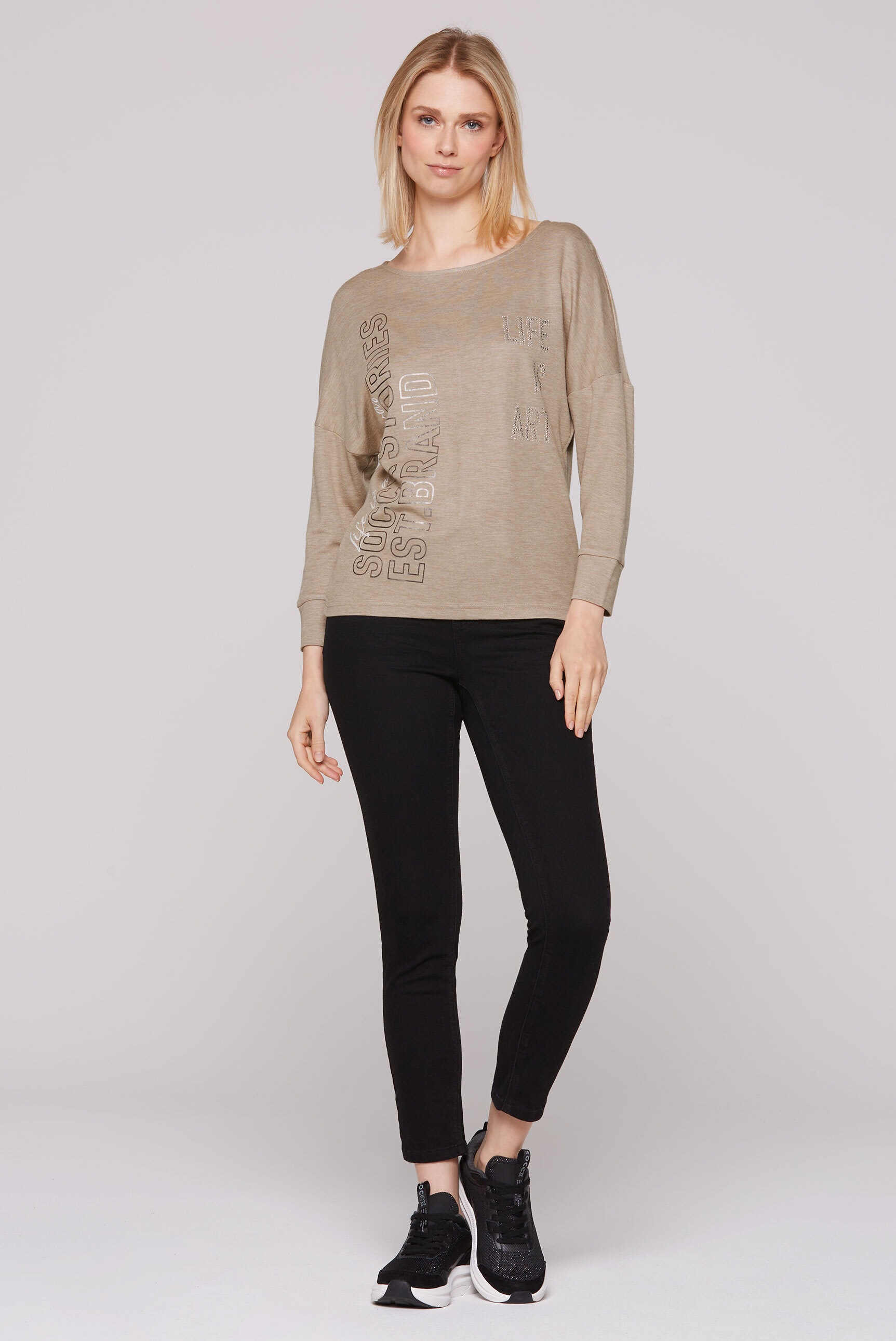 SOCCX 3/4-Arm-Shirt, mit Glitzersteinchen