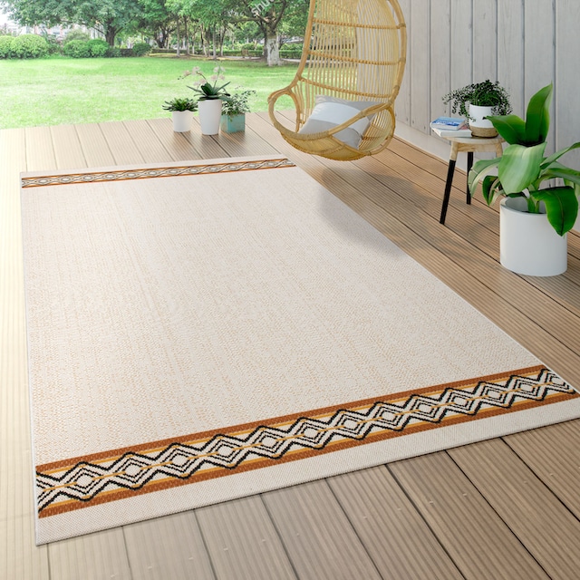 Paco Home Teppich »Ostende 541«, rechteckig, Flachgewebe, mit Bordüre, In- und  Outdoor geeignet, Wohnzimmer auf Rechnung | BAUR