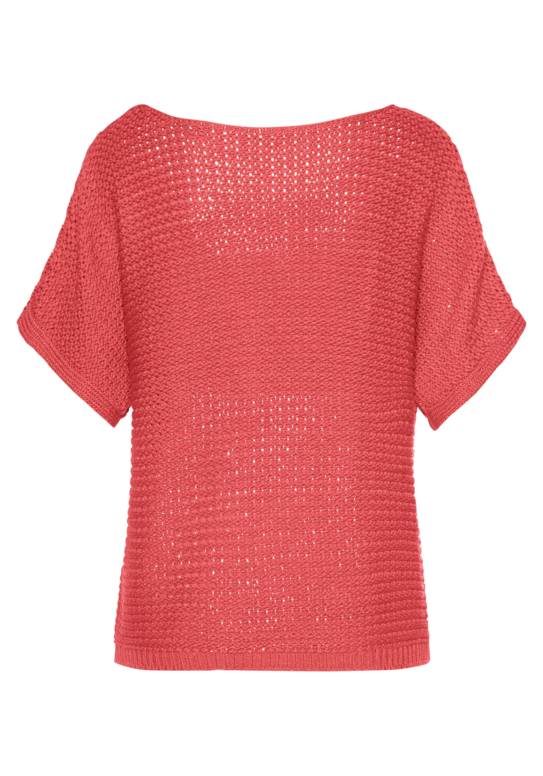 LASCANA Kurzarmpullover in luftigem Ajourstrick, Strickpullover, sommerlich