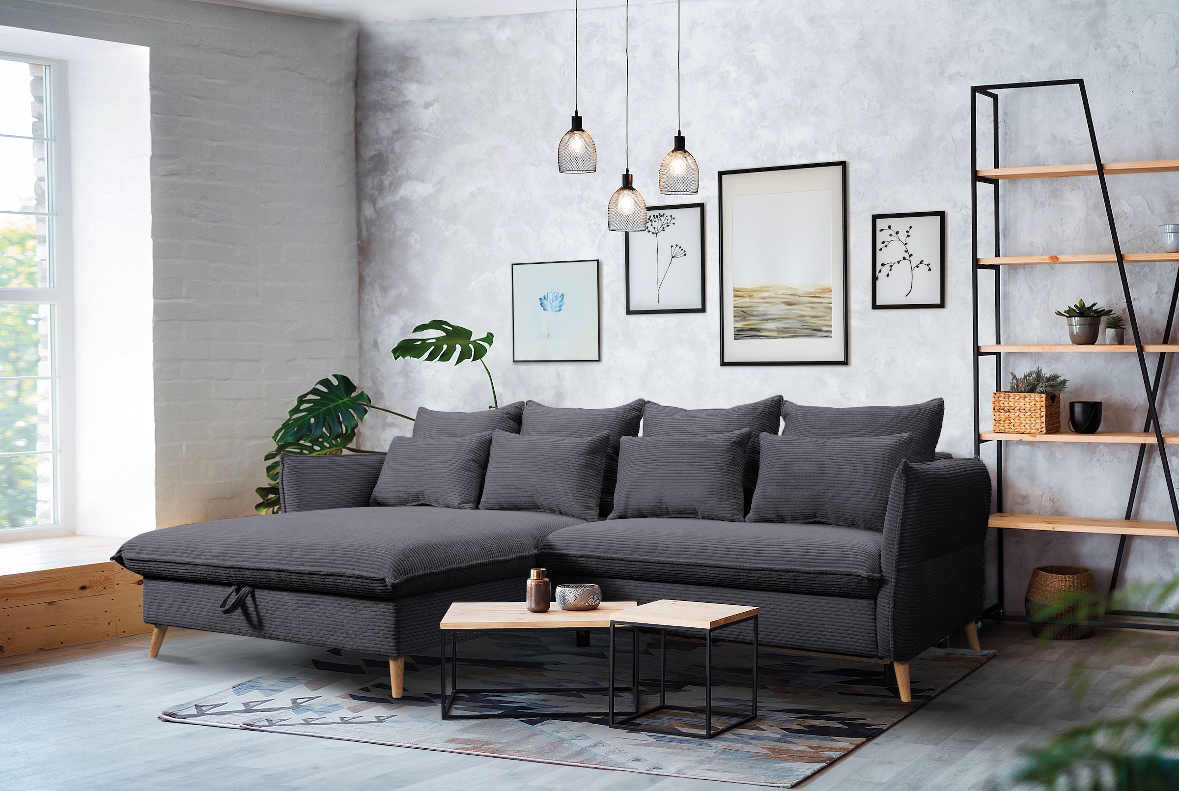 exxpo - sofa fashion Ecksofa "WALPY, elegant & modern, bequem, schmale Arml günstig online kaufen
