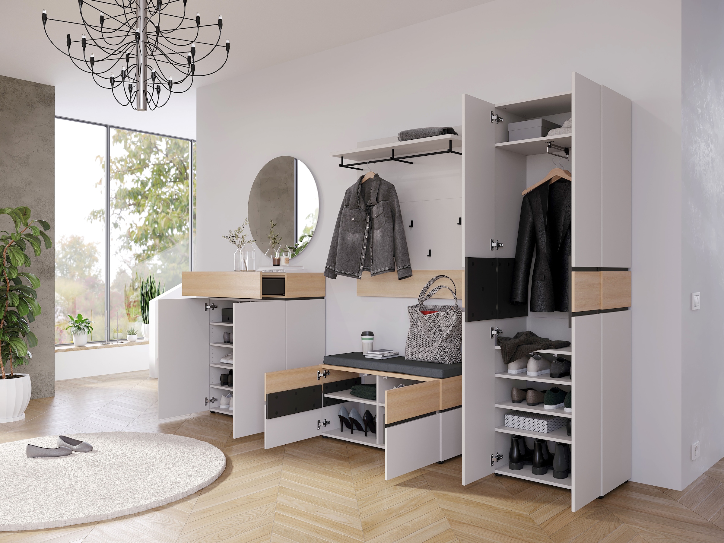 GERMANIA Garderobenschrank »Arluno« 1 Stk. tlg. Breite 60cm, ausziehbare  Kleiderstange, Push-to-open, Made in Germany