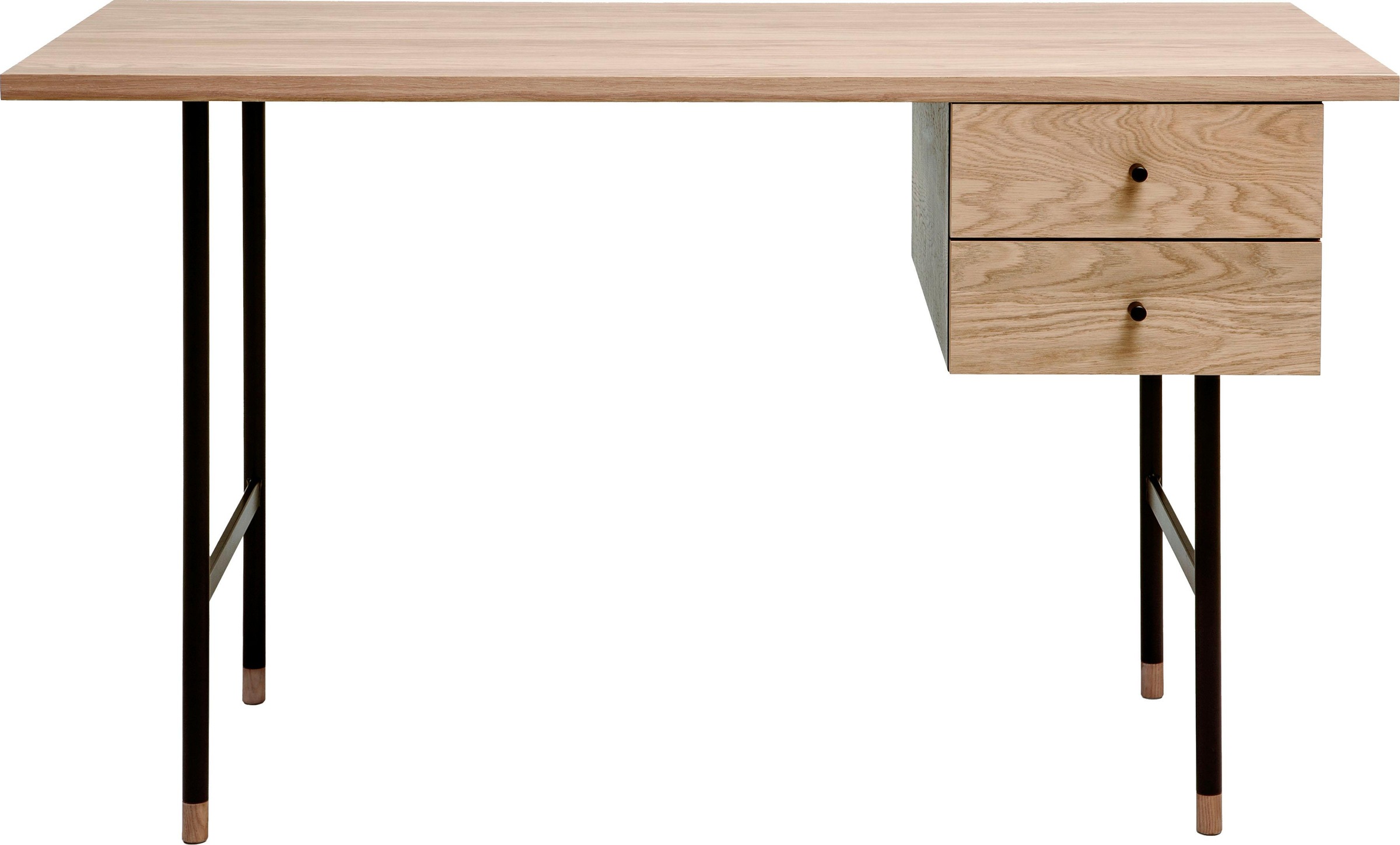 Woodman Schreibtisch "Daniel", Schubladen mit Soft-Close-Funktion, Beine aus Metall