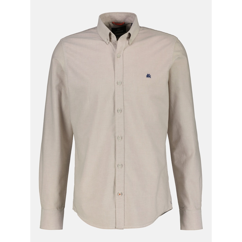 LERROS Langarmhemd »LERROS Oxfordhemd unifarben«