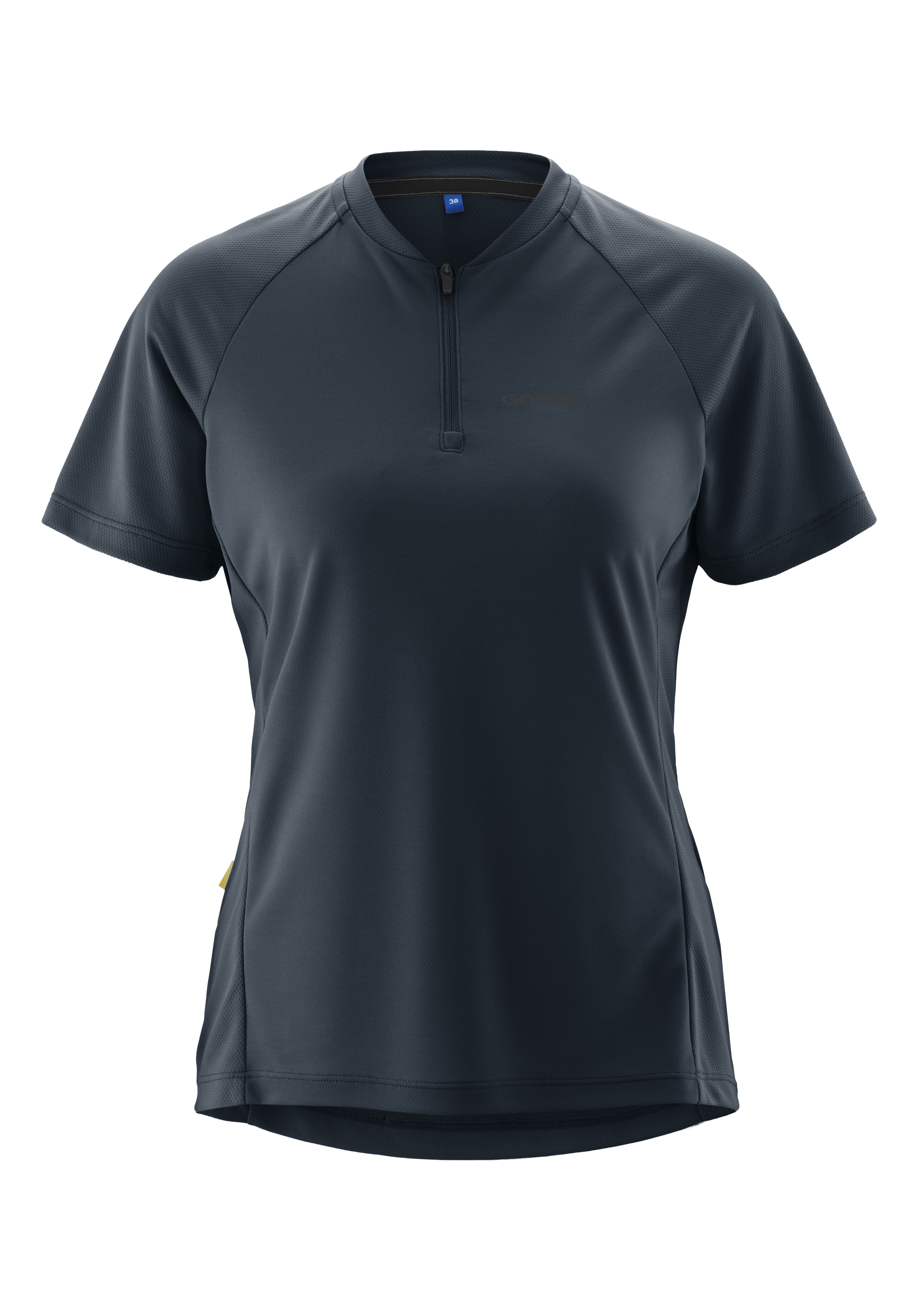 Gonso Radtrikot "SITIVO Jersey Blue W" Damen Fahrradtrikot mit Rückentasche, Half-Zip Trikot, Loose Fit