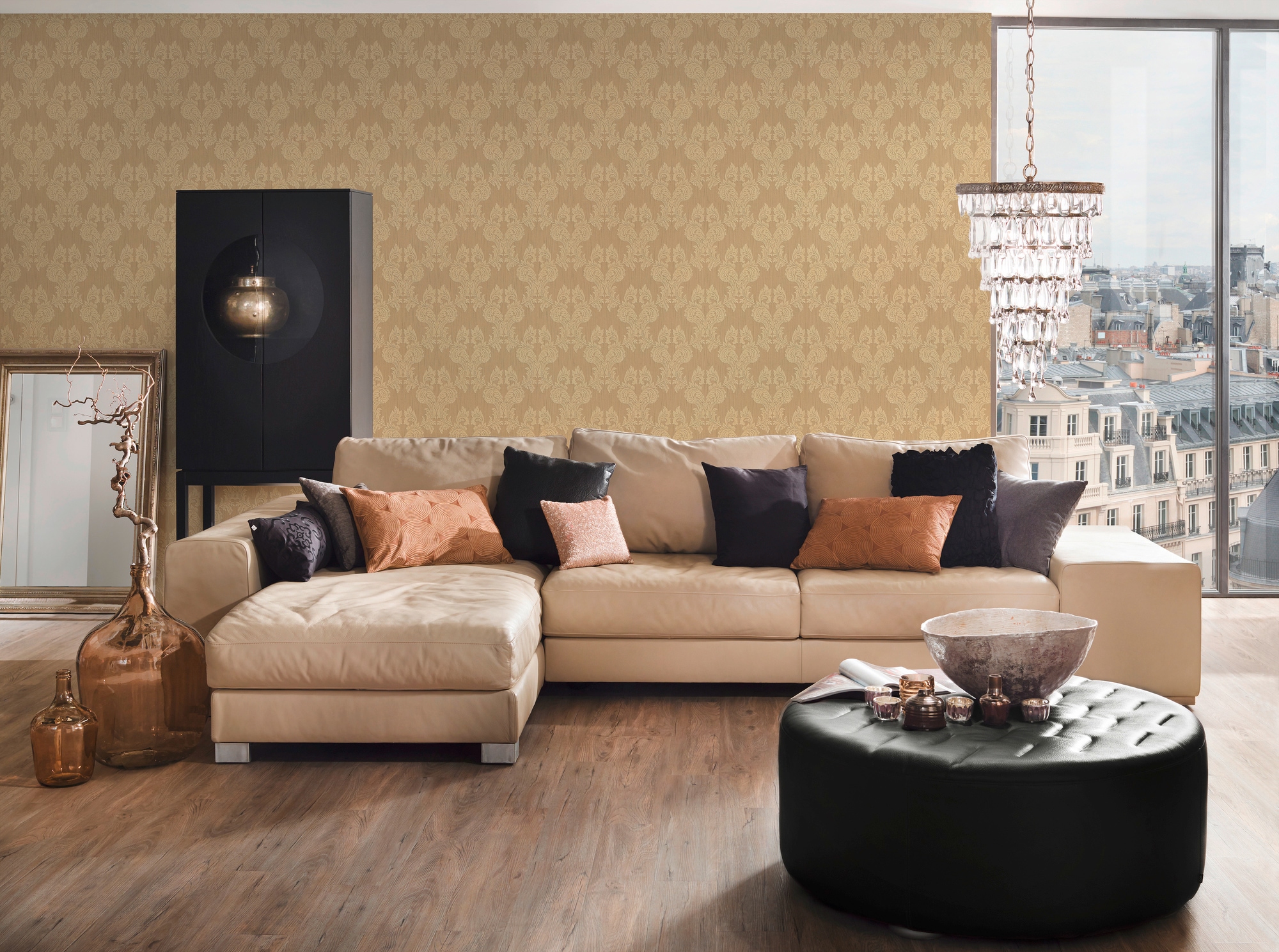 Architects Paper Textiltapete »Tessuto« Barock | floral | gemustert samtig Tapete Barock Tapeten Wohnzimmer Schlafzimmer Küche modern Design Büro