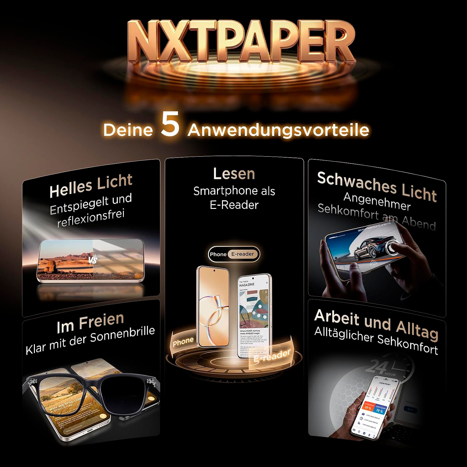 TCL Smartphone »P80 Pro 8+256GB« Sunlit Gold NXTPAPER-Technologie