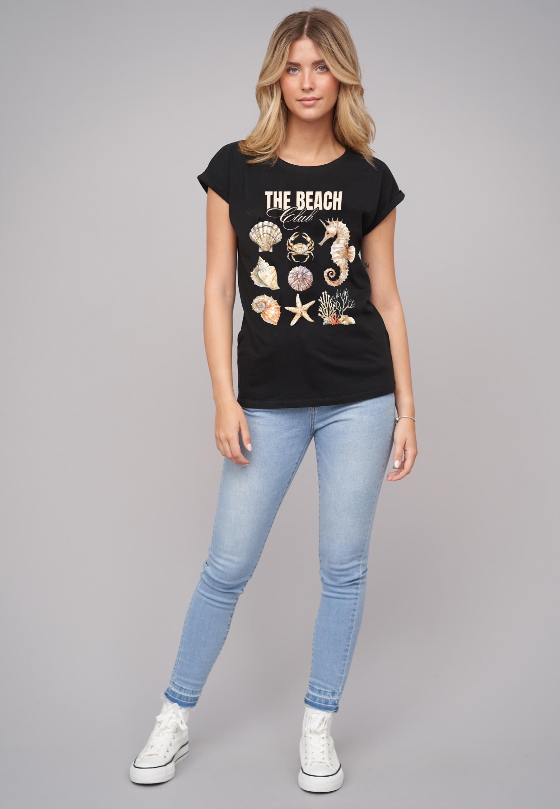 CLOUD 5IVE T-Shirt »CLOUD 5IVE Ladies The Beach Club Black Tee«, (1 tlg.)