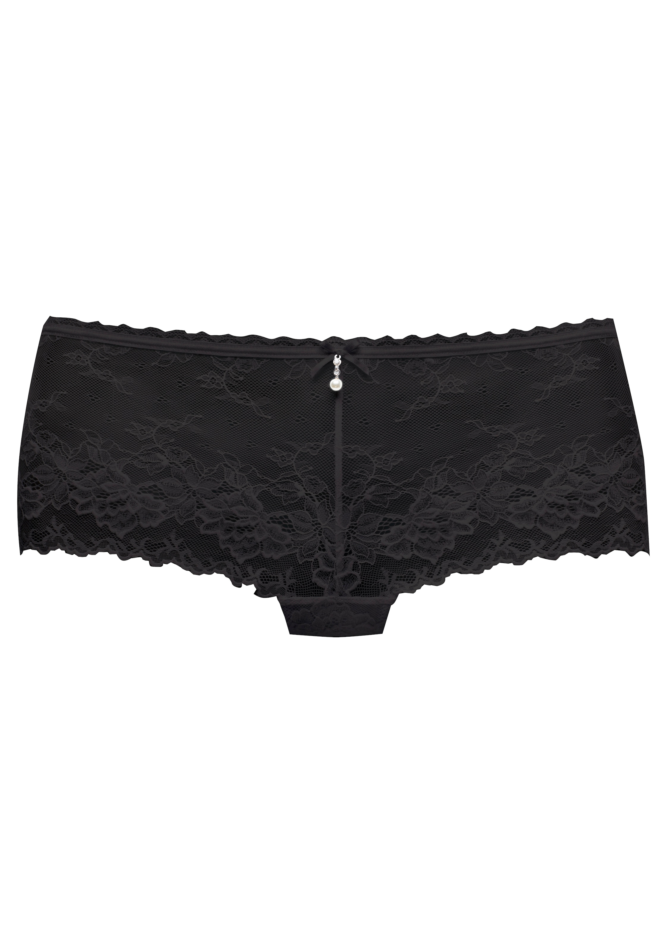 LASCANA Panty, aus dezent transparenter Jacquardspitze mit edlem Perlenaccessoire