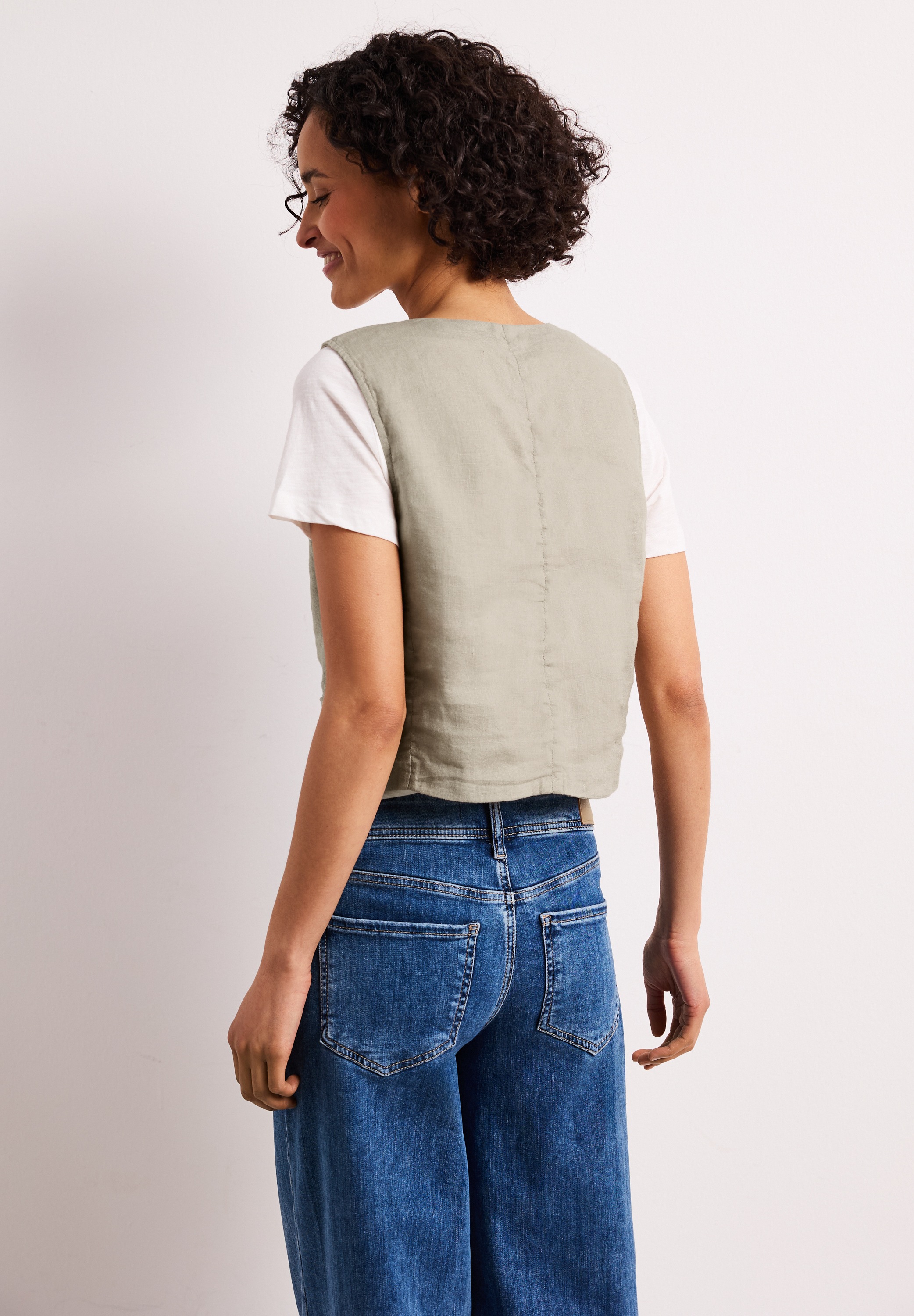 STREET ONE Kurzweste aus Leinen