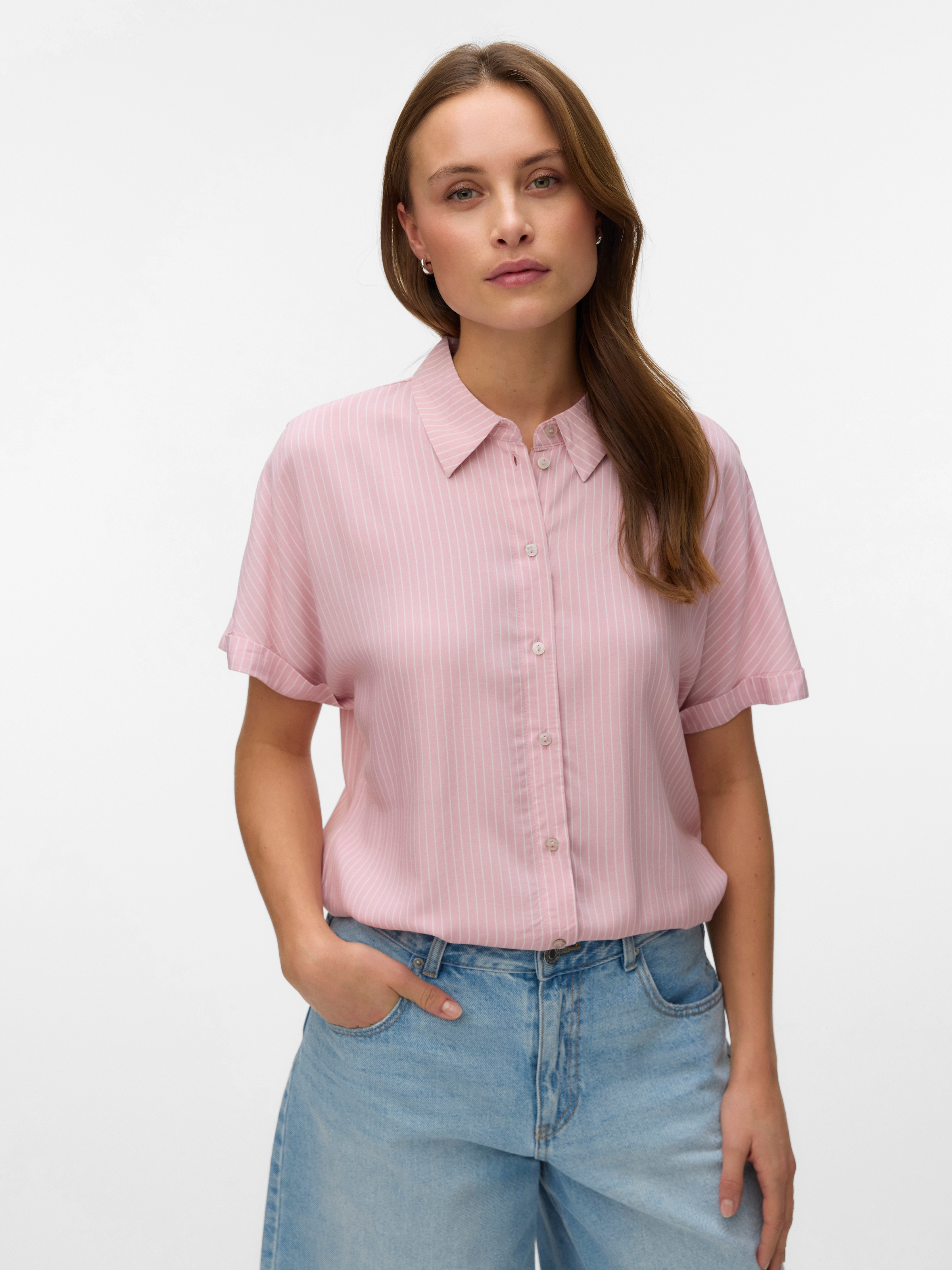 Vero Moda Kurzarmbluse »VMALICE SS SHIRT WVN NOOS« Viskose