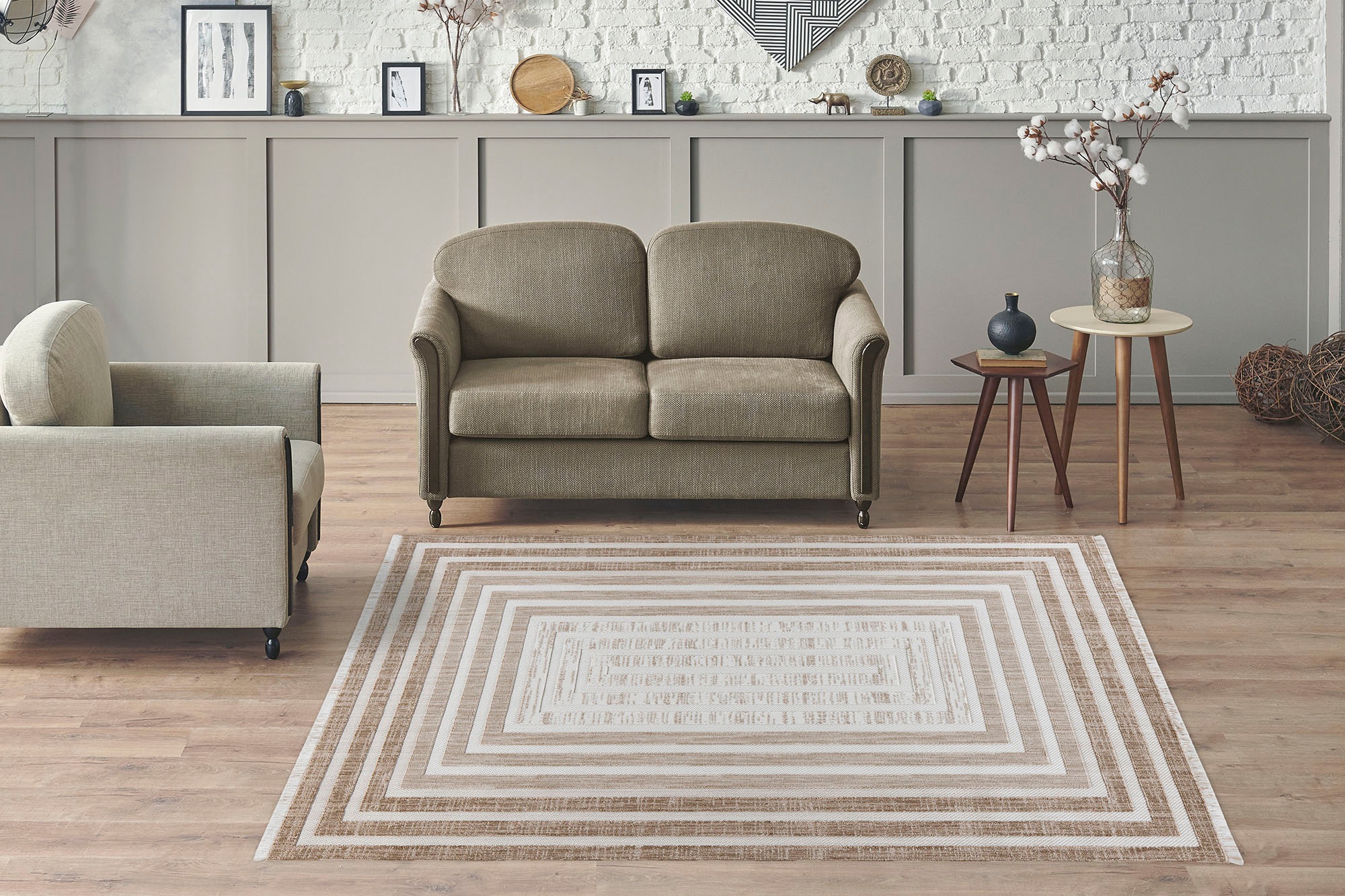 Kayoom Teppich »Sarai 125«, rechteckig, 6 mm Höhe, Flachgewebe